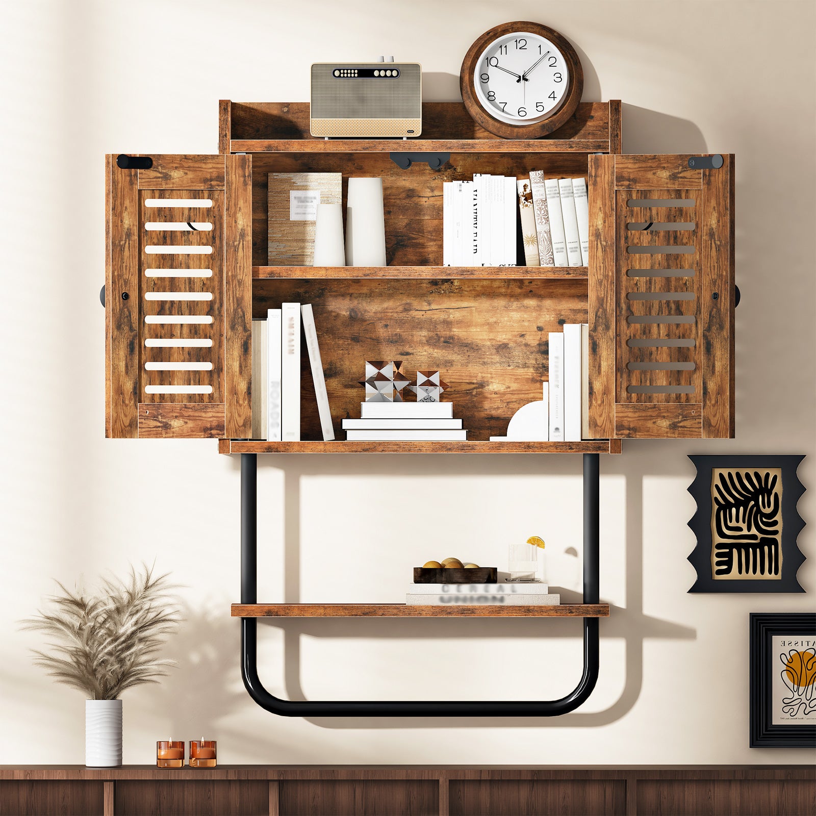 hoobro-bathroom-furniture-armoire-bain-marron-2-portes image 5