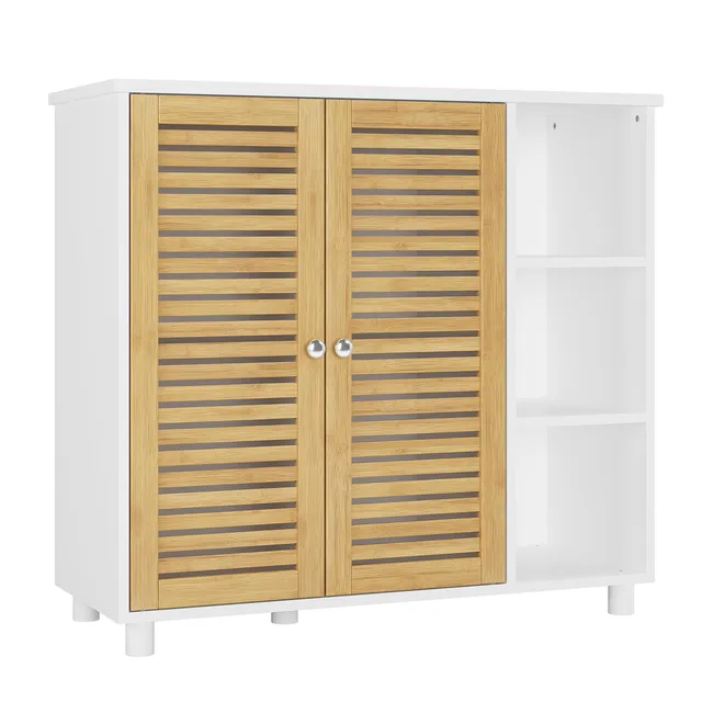 forabamb-commodes-de-salle-de-bain-77x30x80-cm-meuble-blanc-bambou image 1