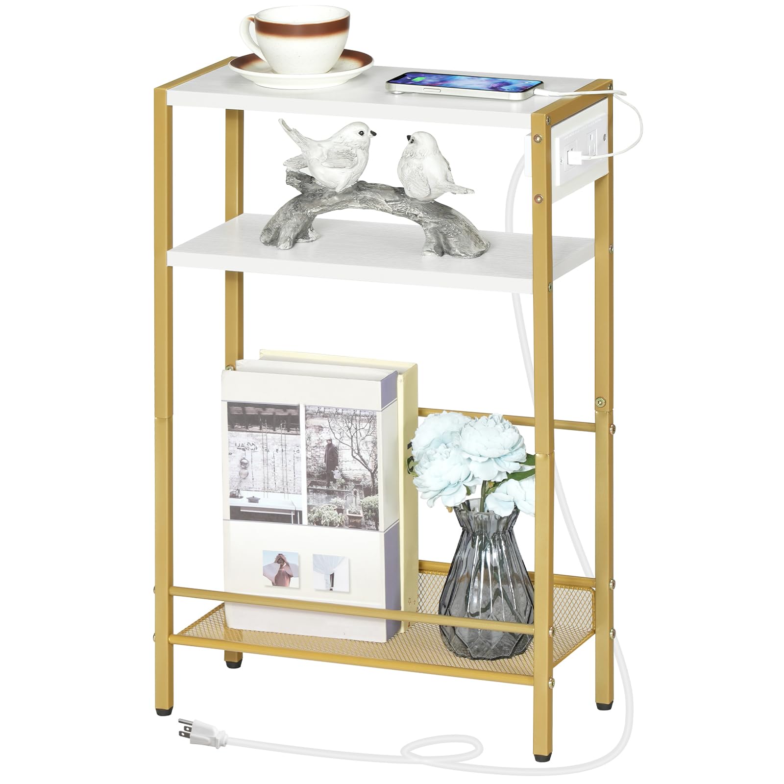 hoobro-dw102ubz01-table-d-appoint-blanche-dor-e-avec-prise image 8