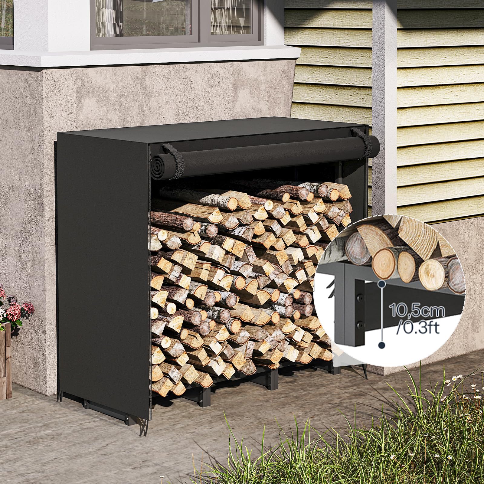 hoobro-porte-b-ches-ext-rieur-noir-4ft-avec-housse image 4