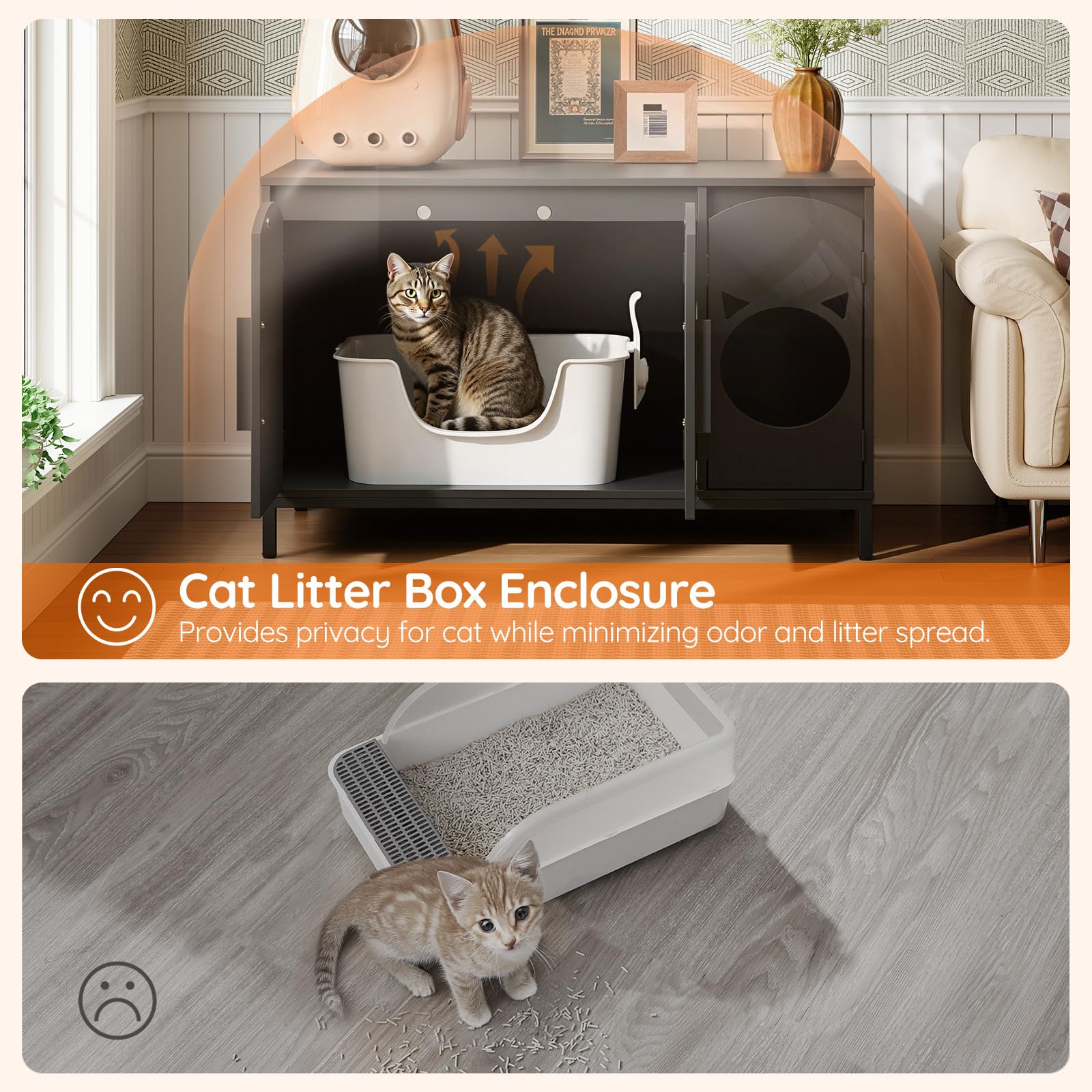 hoobro-pet-furniture-meuble-liti-re-chat-bois-noir-cach image 7