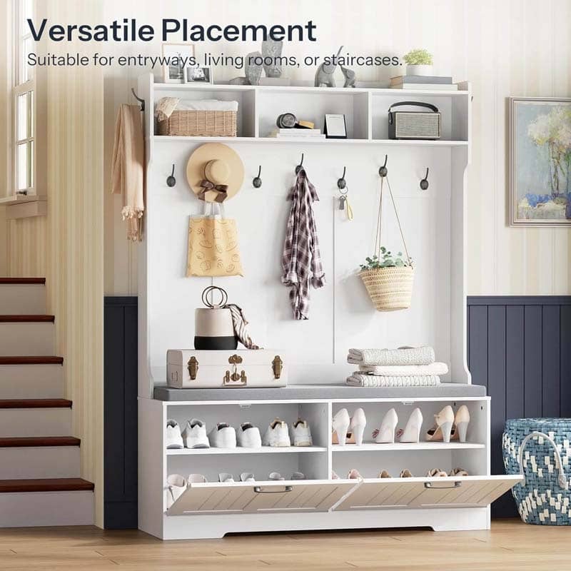 hoobro-meuble-d-entr-e-blanc-120-cm-avec-banc-et-vestiaire image 5