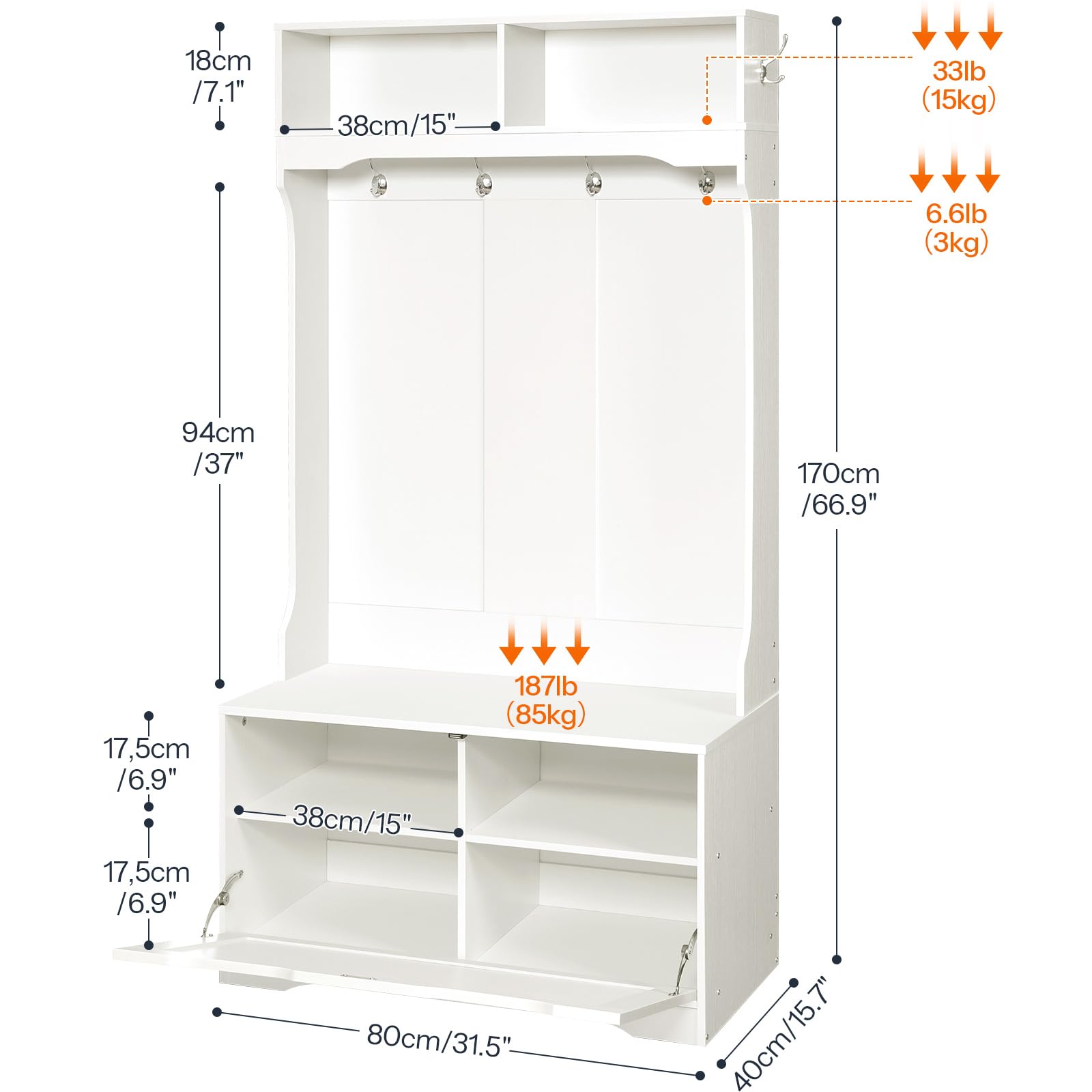 hoobro-hall-trees-vestiaire-entr-e-blanc-banc-chaussures image 3