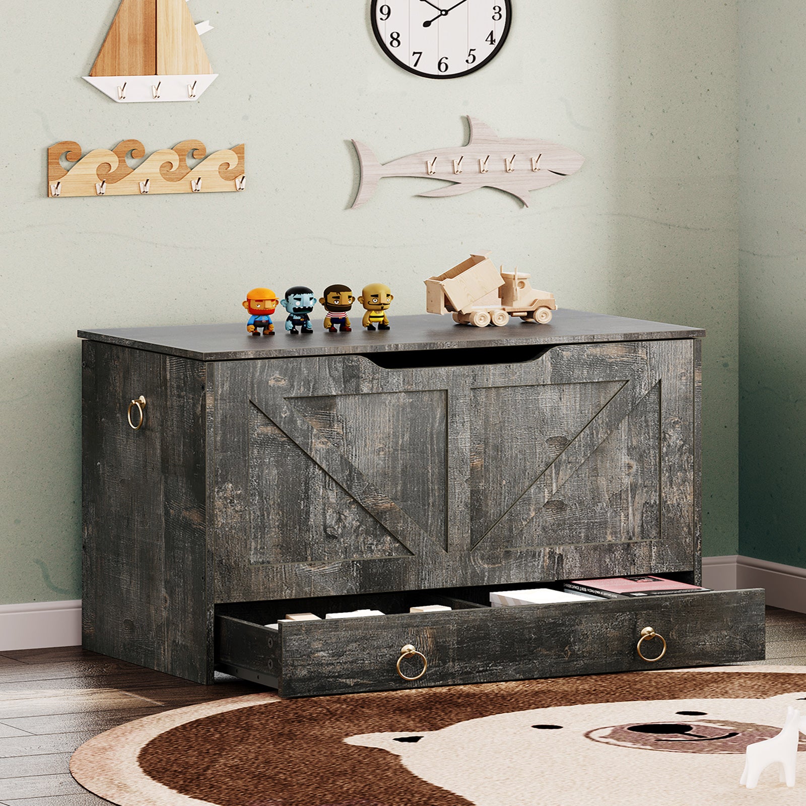 hoobro-storage-benches-coffre-jouets-gris-39-3-pouces image 2