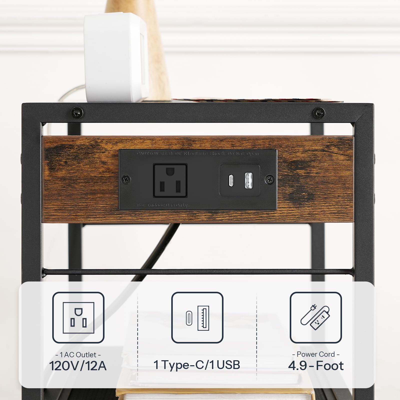 hoobro-bf22ups01-meuble-imprimante-3-niveaux-marron image 4