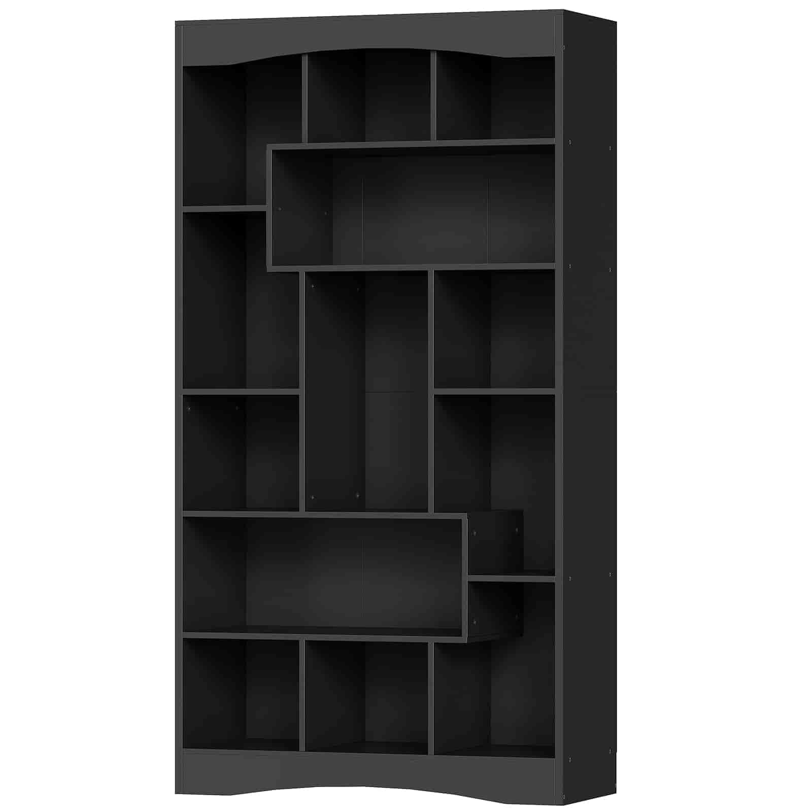 hoobro-bookshelves-grande-biblioth-que-cube-noire-180-cm-ouverte image 3