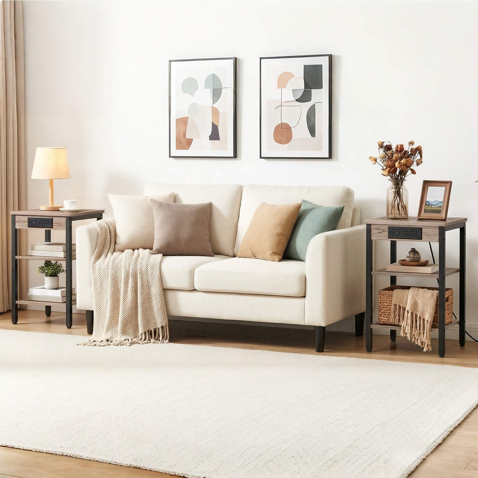 hoobro-side-tables-bout-canap-greige-prise-usb image 6