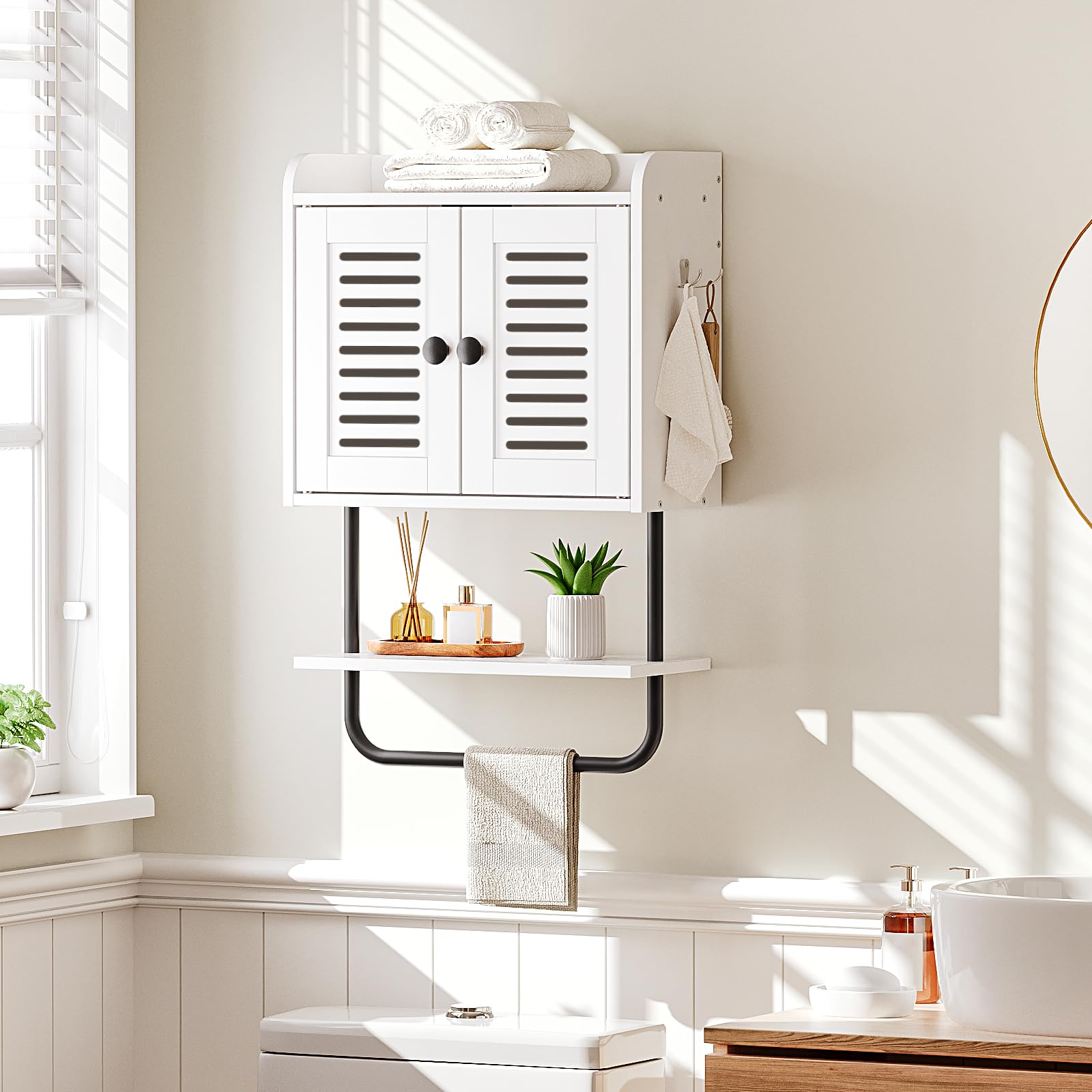 hoobro-bathroom-furniture-armoire-salle-de-bain-blanc-persienne image 2