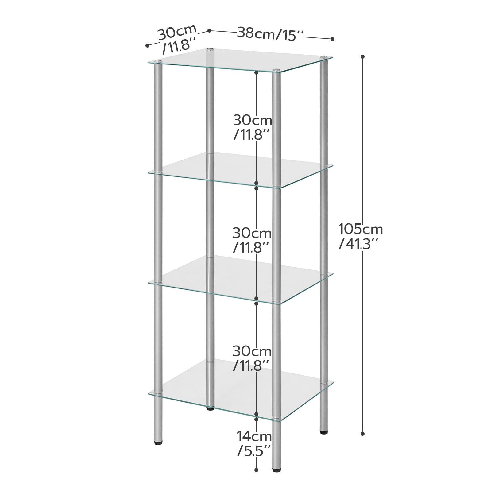hoobro-bathroom-furniture-tag-re-verre-4-niveaux-argent image 4