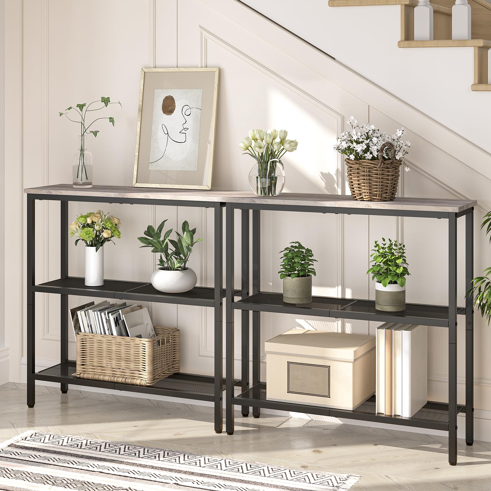 hoobro-console-table-console-greige-75-cm-3-niveaux image 7