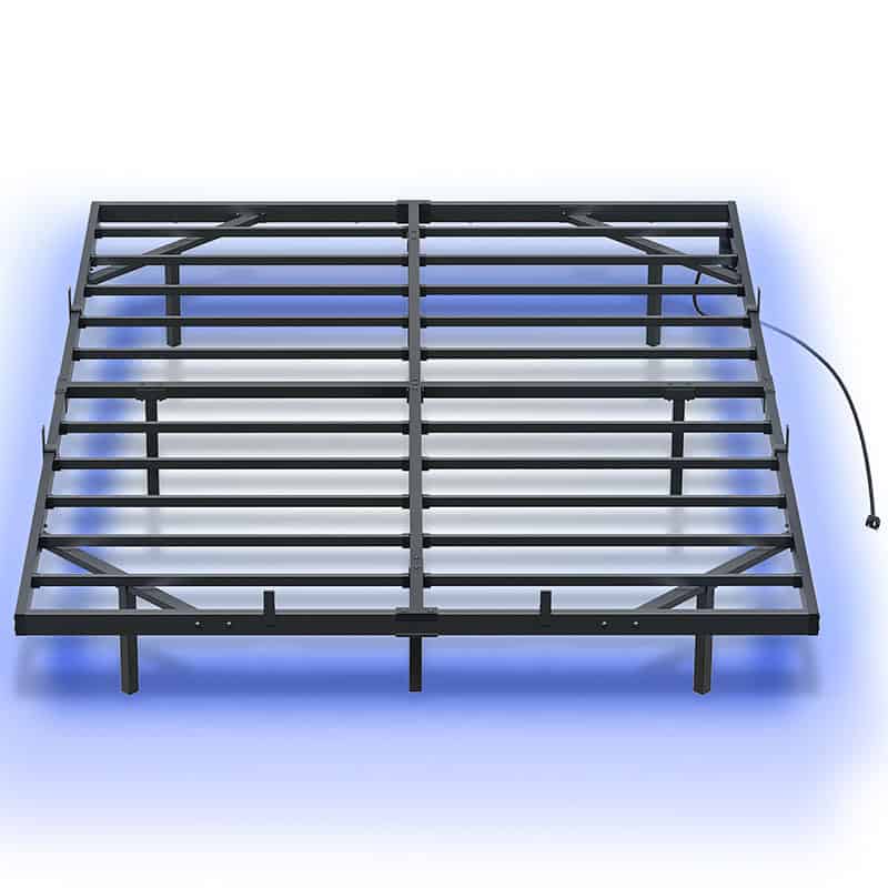 hoobro-bed-frames-lit-flottant-noir-140x190-led-usb image 1