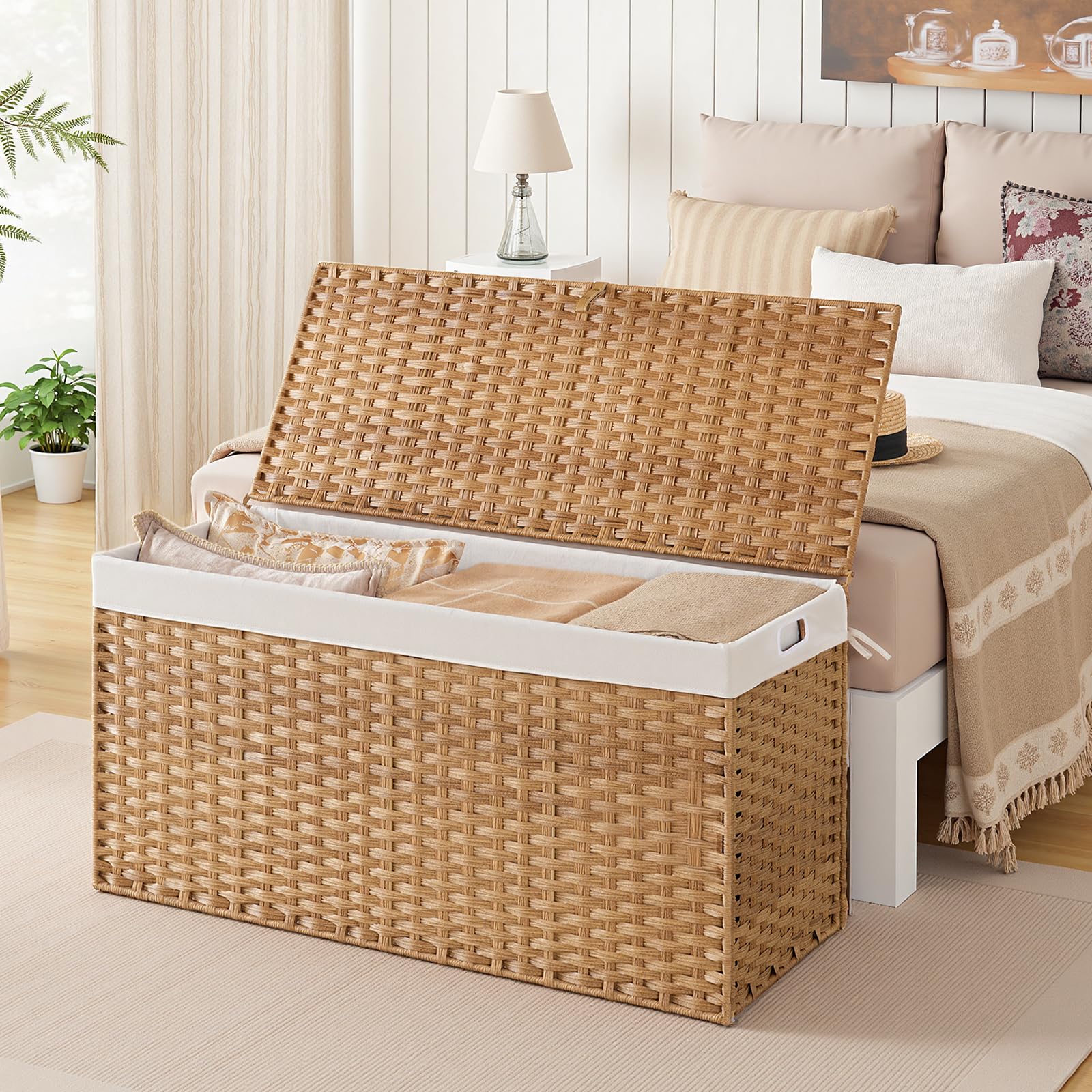 hoobro-panier-osier-200l-coffre-rangement-naturel-couvercle image 5