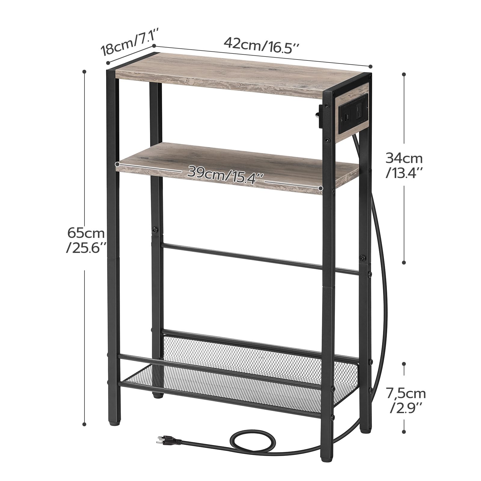hoobro-side-tables-table-appoint-greige-avec-prise-usb-c-fines image 4