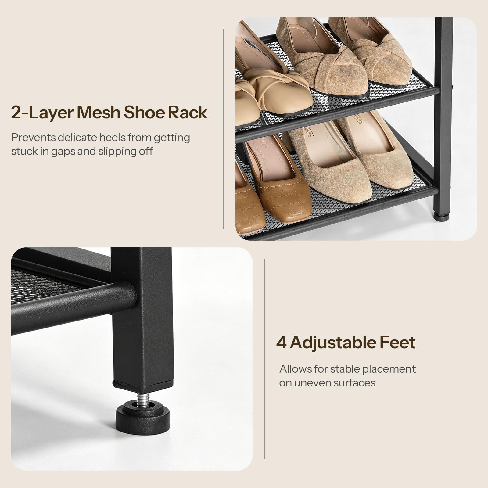 hoobro-shoe-racks-banc-chaussures-bb43hx01-noir-2-niveaux image 6