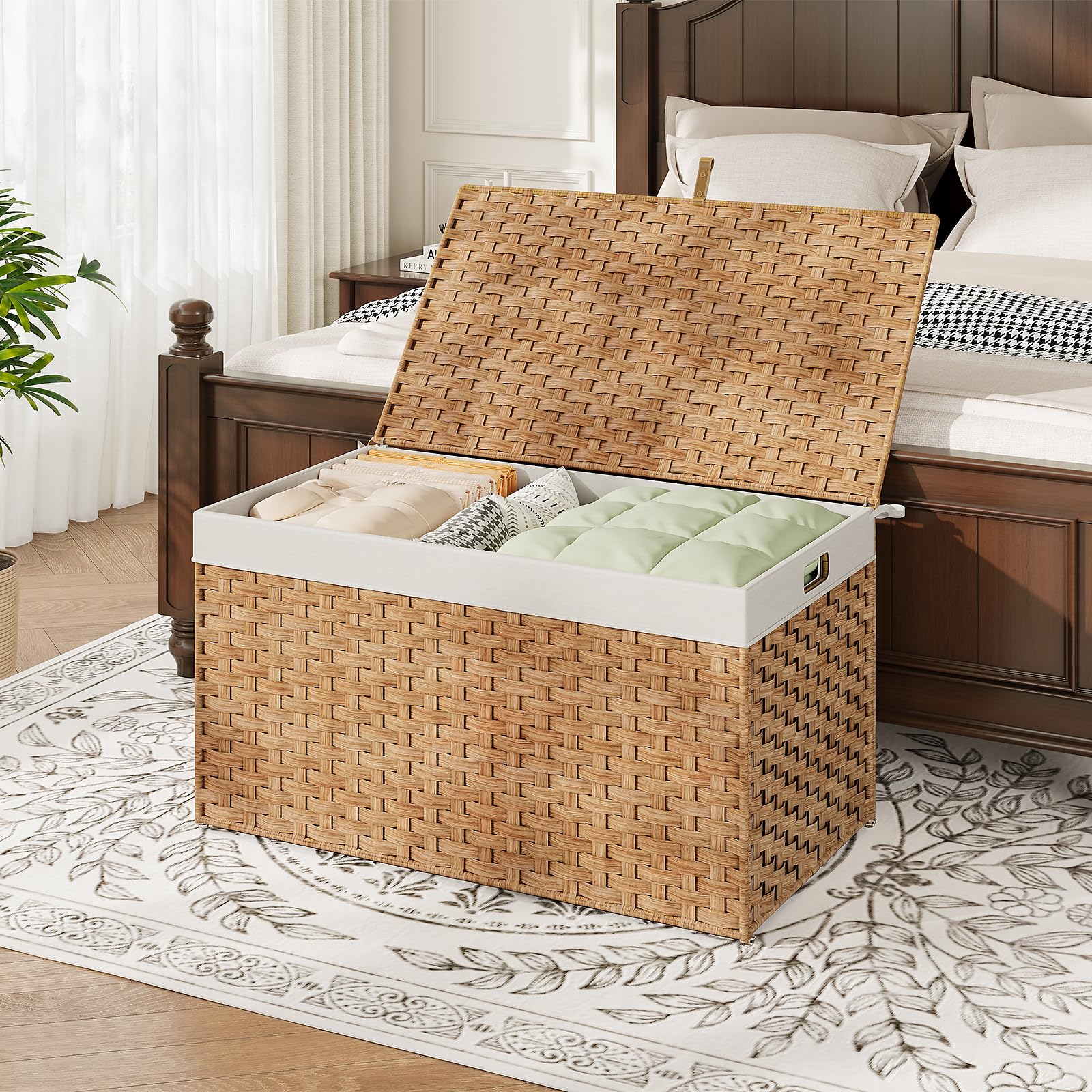 hoobro-storage-baskets-panier-rangement-160l-naturel-avec-couvercle image 4