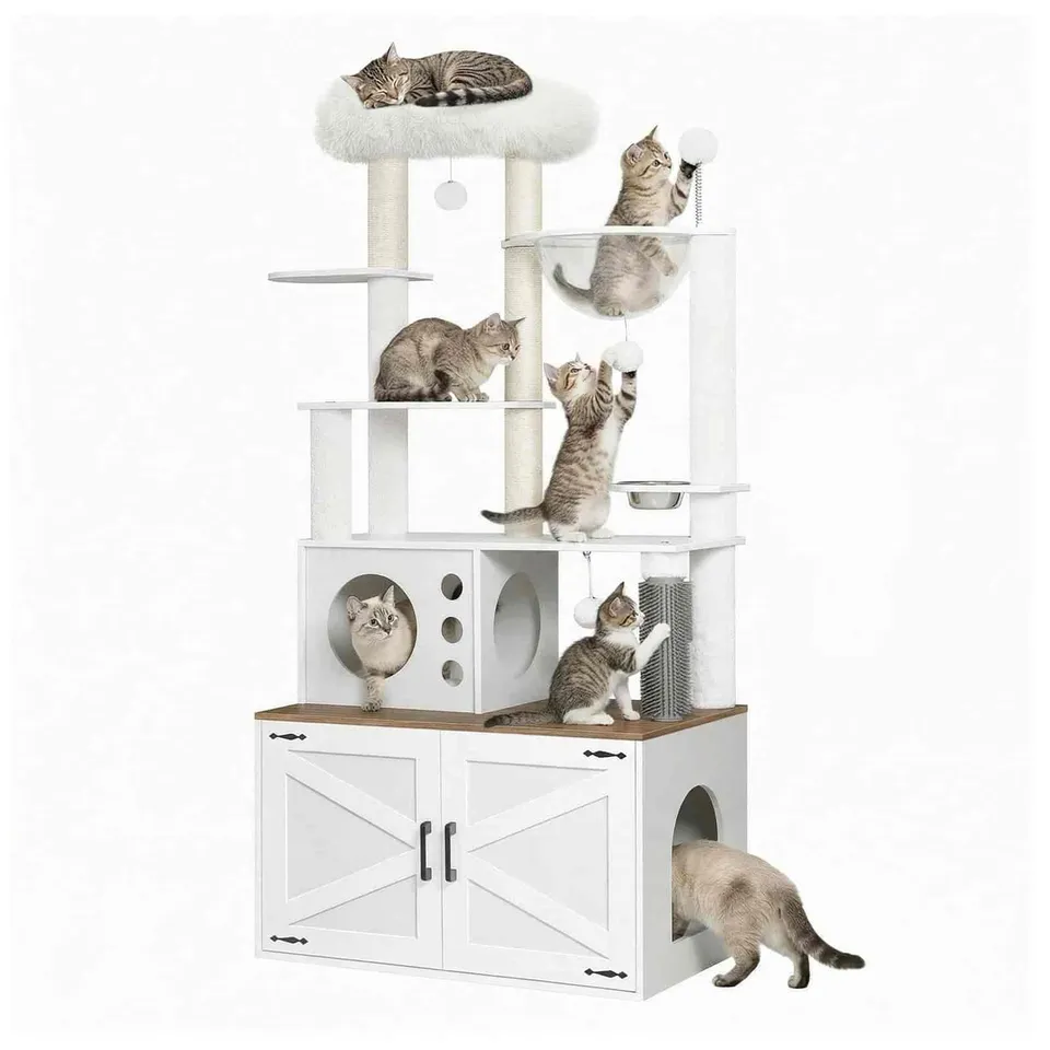 hoobro-pet-furniture-tour-liti-re-chat-blanche-167-cm-griffoir image 1