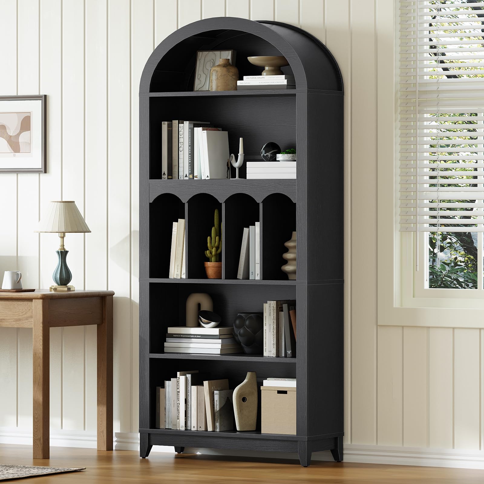hoobro-bookshelves-5-niveaux-biblioth-que-arche-noire image 2