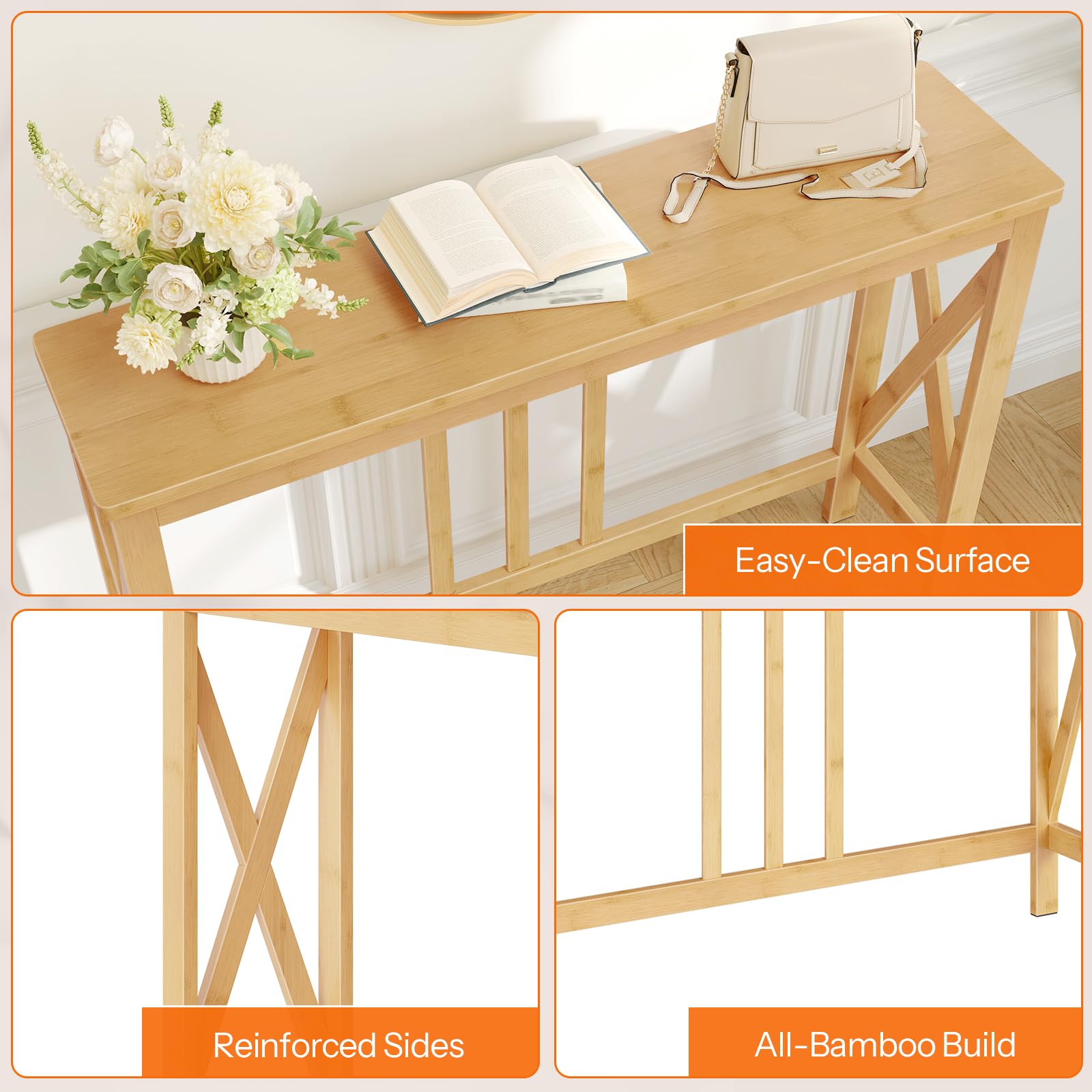 hoobro-console-table-console-bambou-troit-naturel image 8