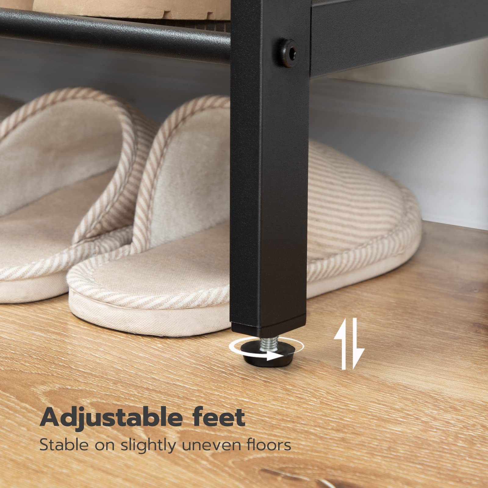 hoobro-shoe-racks-meuble-chaussures-4-niveaux-marron-m-tal image 8