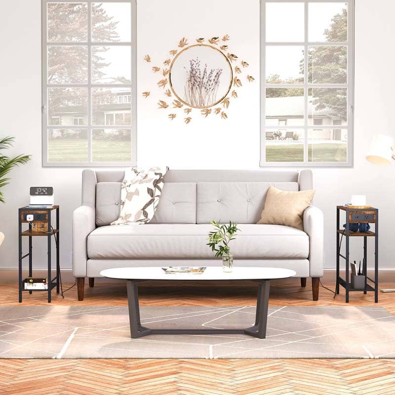 hoobro-side-tables-table-d-appoint-marron-avec-chargeur image 7