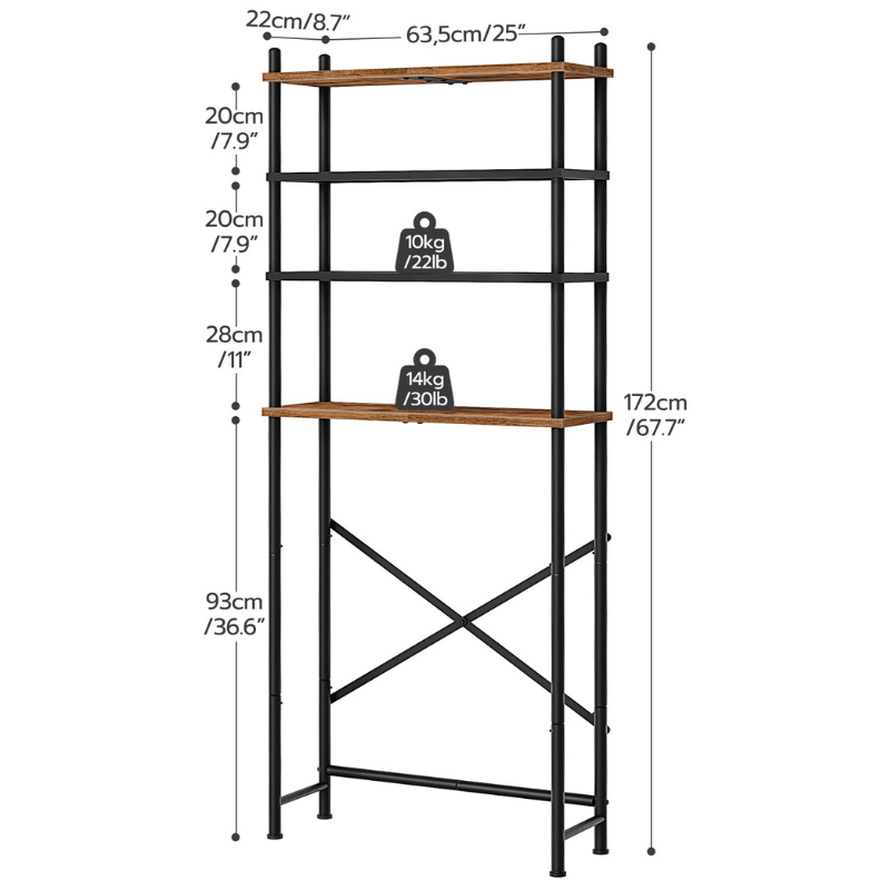 hoobro-bathroom-furniture-meuble-wc-marron-4-tag-res-pieds-r-glables image 3