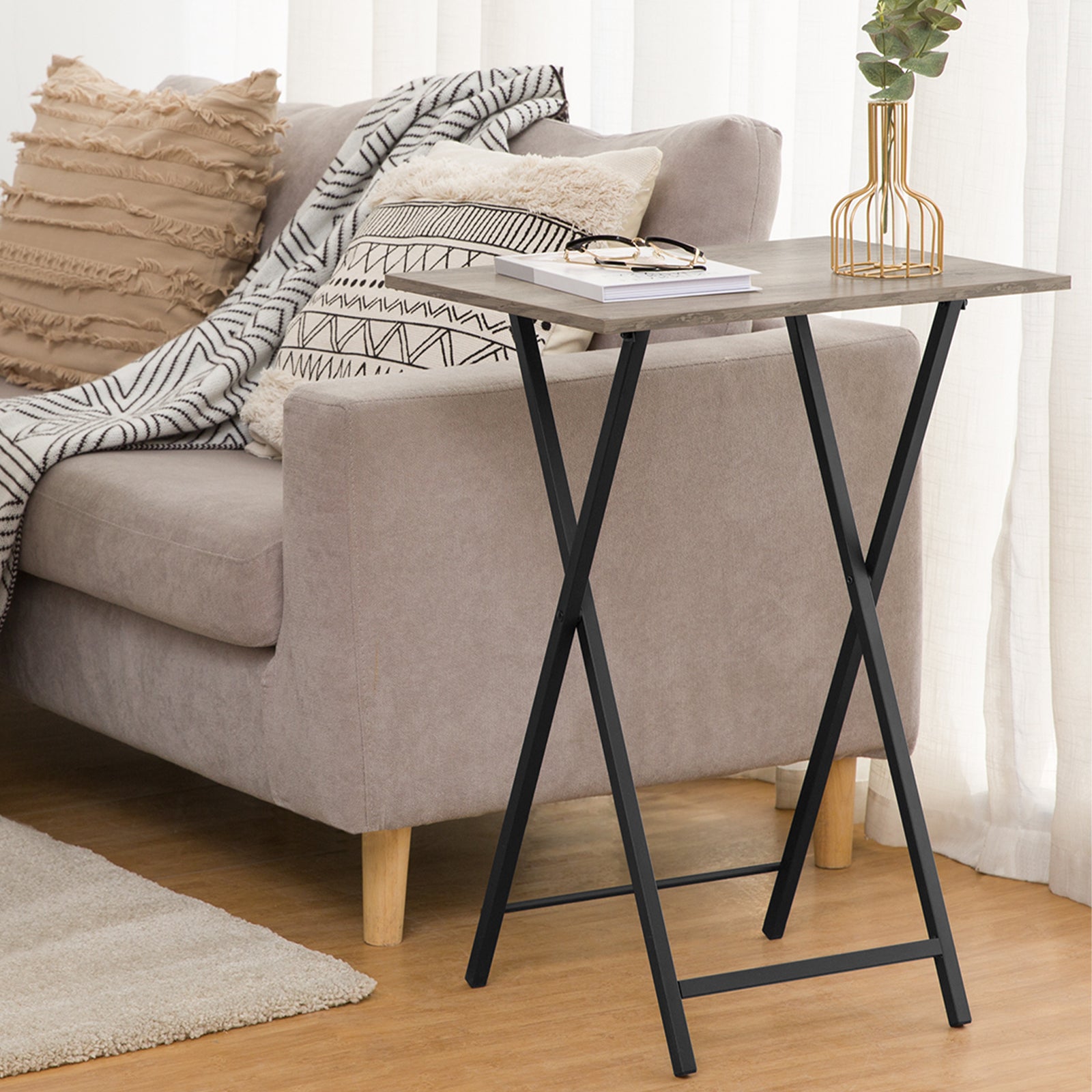 hoobro-tv-tray-tables-table-pliante-lot-de-2-gr-ge image 2