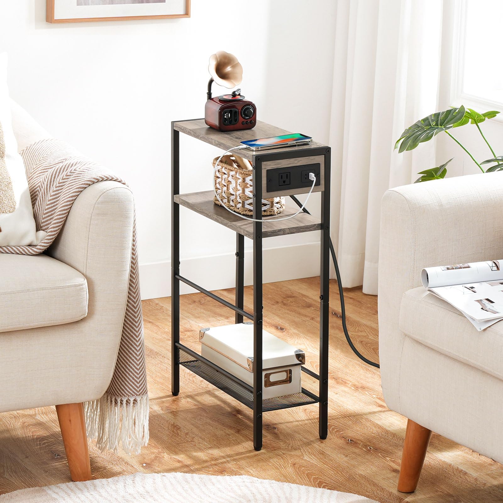 hoobro-side-tables-table-appoint-greige-avec-prise-usb-c-fines image 3