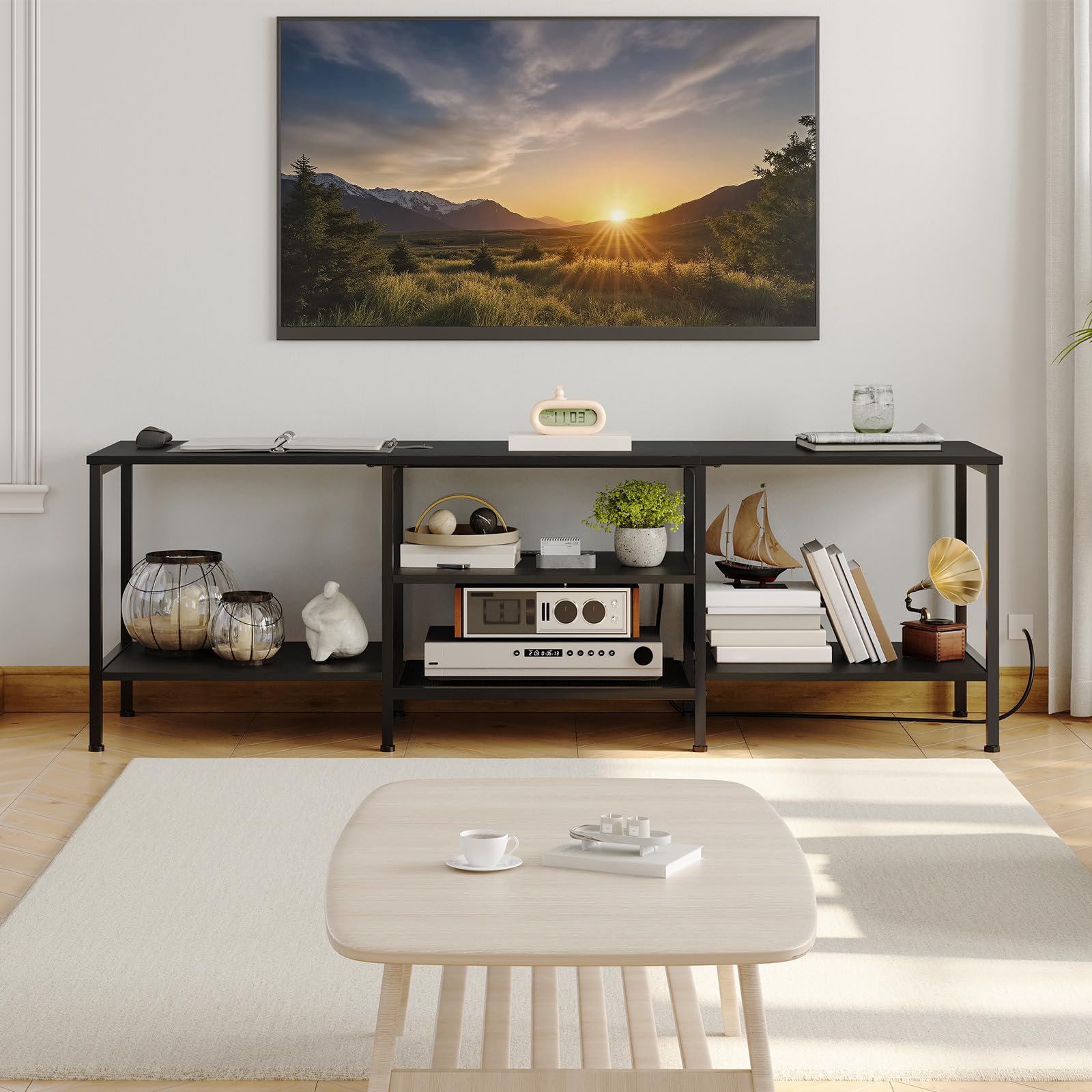 hoobro-meuble-tv-noir-bb60ds01-75-pouces-prises image 2