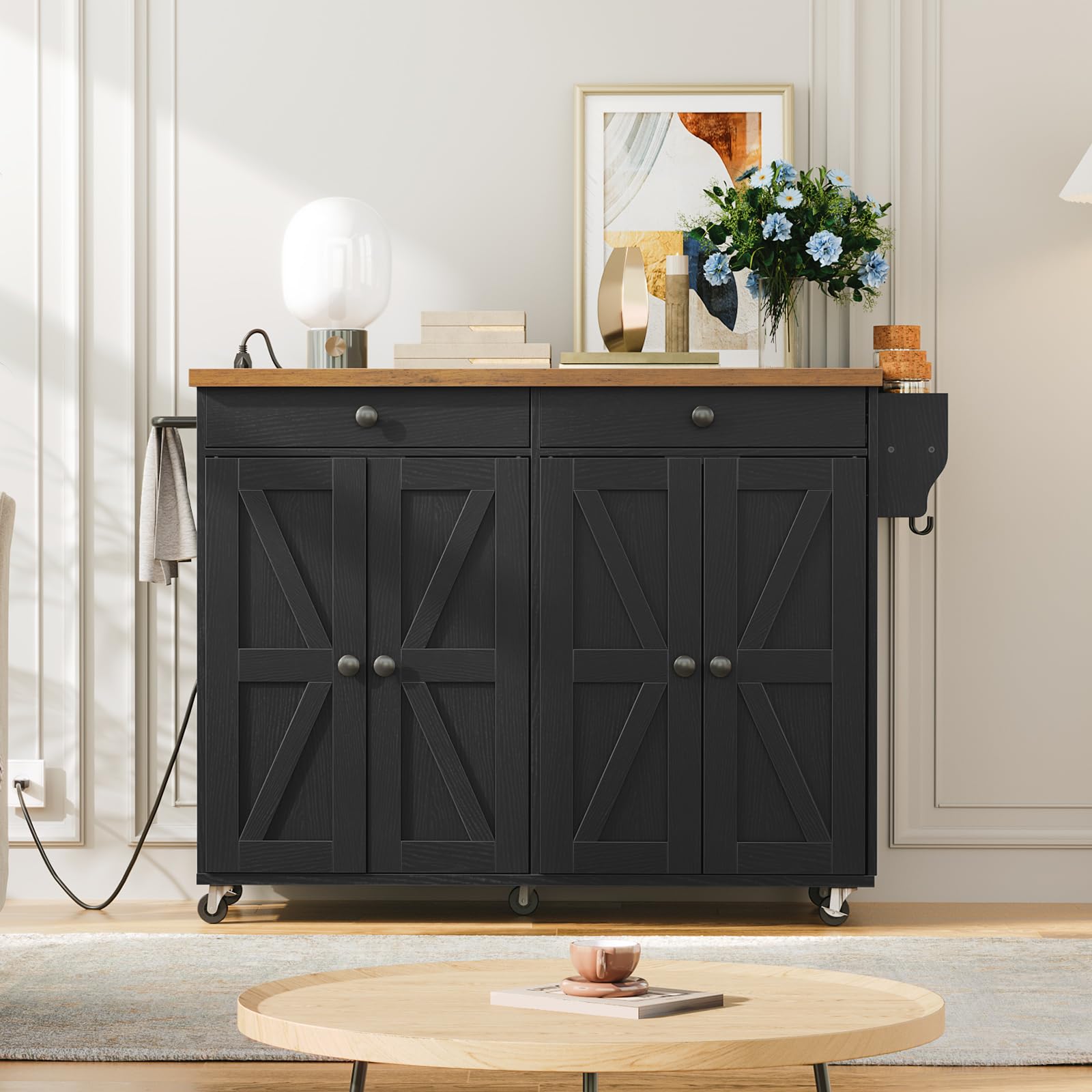 hoobro-kitchen-furniture-lot-cuisine-mobile-marron-110-cm image 5