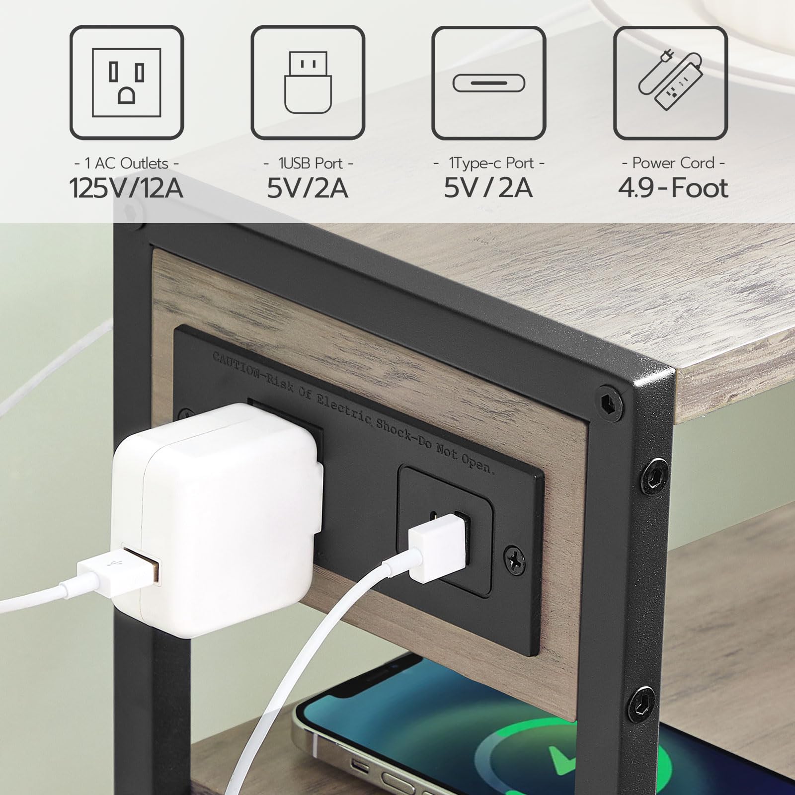 hoobro-side-tables-table-appoint-greige-avec-prise-usb-c-fines image 5