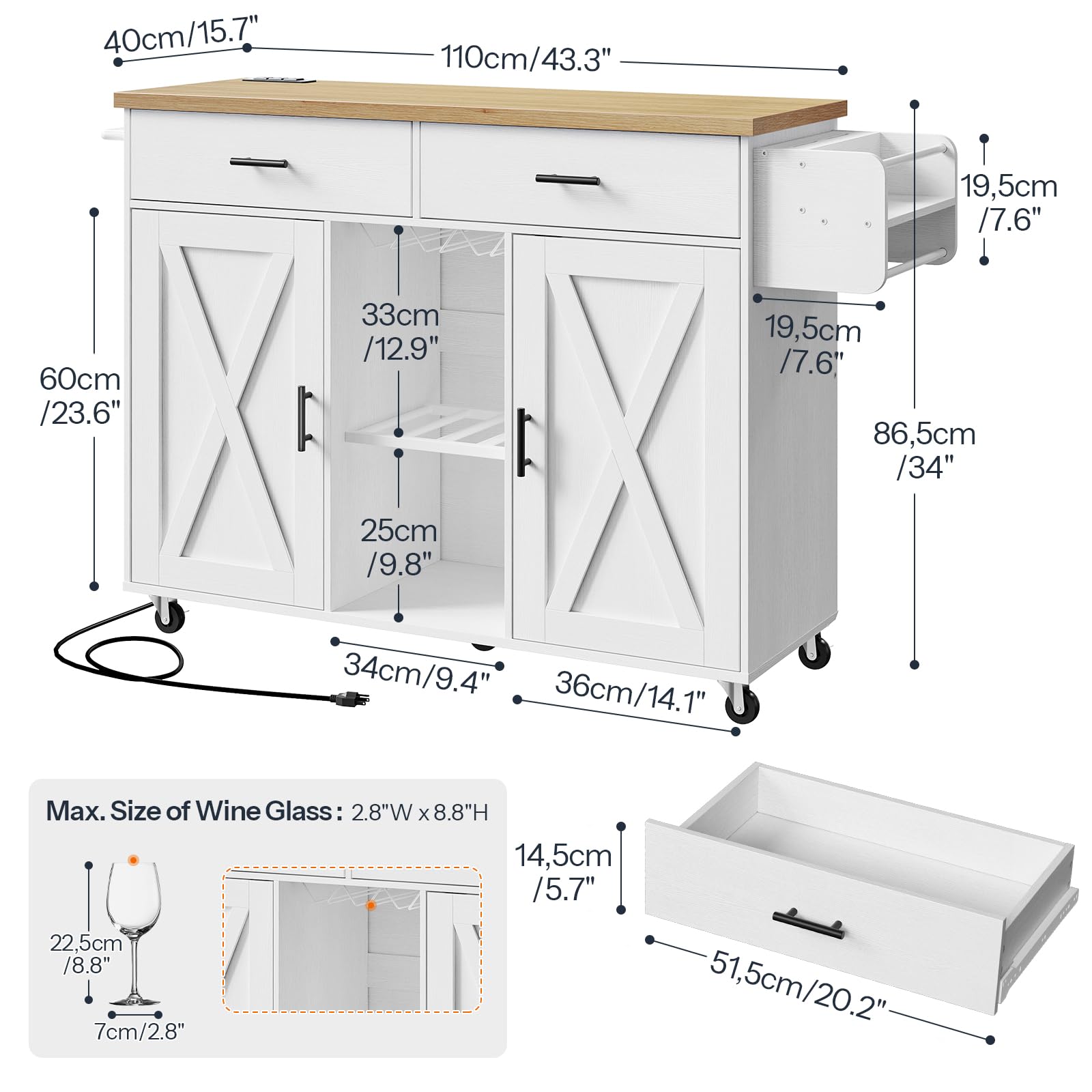 hoobro-kitchen-furniture-lot-cuisine-blanc-roulettes-avec-prise image 3