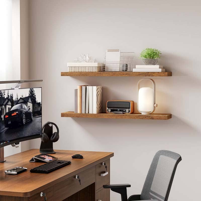 hoobro-storage-racks-lot-2-tag-res-murales-marron-100-cm image 2