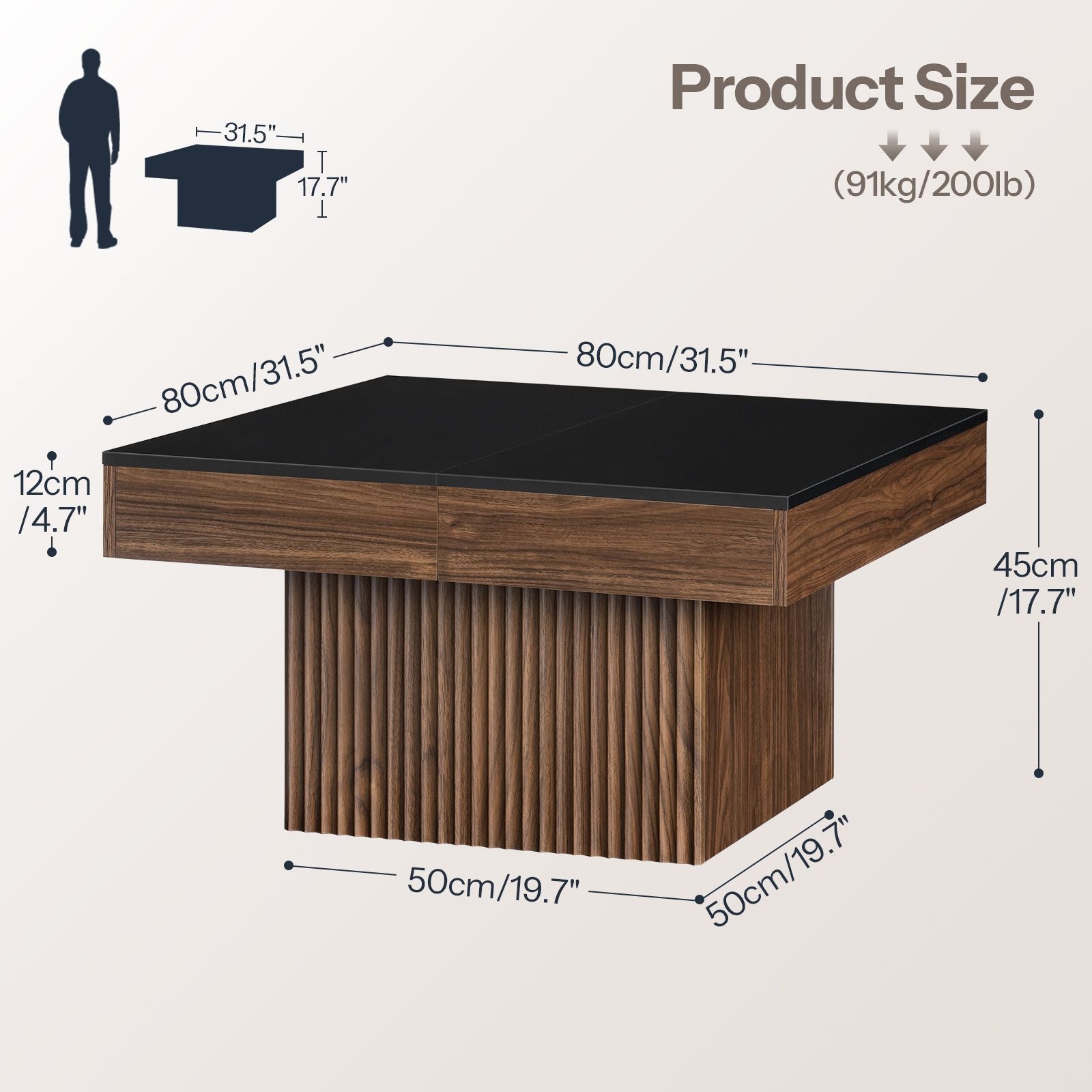 hoobro-coffee-tables-table-basse-carr-e-marron-extensible-avec-coffre image 4