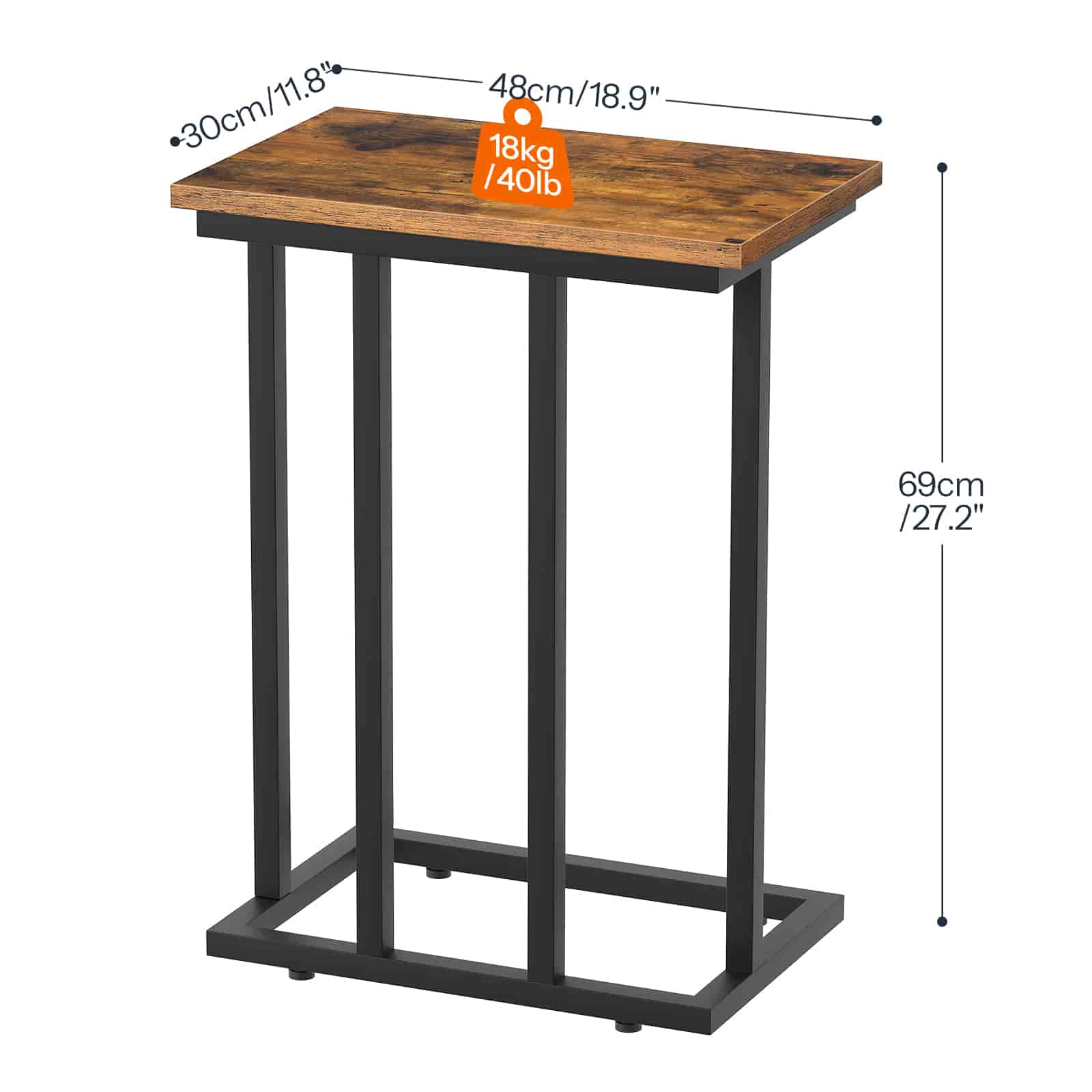 hoobro-table-appoint-en-c-dessus-bois-marron image 3