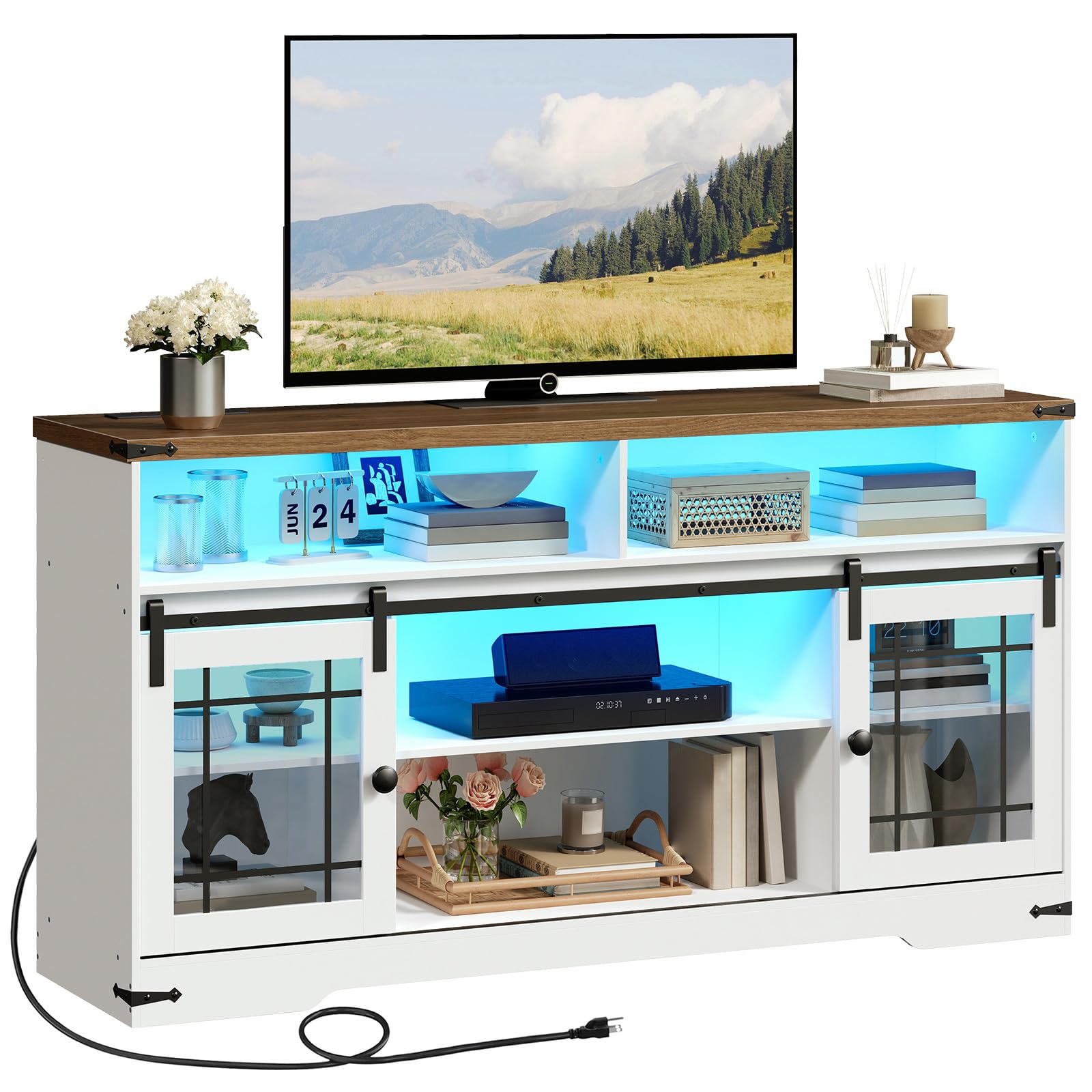 hoobro-tv-stands-meuble-tv-70-pouces-blanc-led image 4