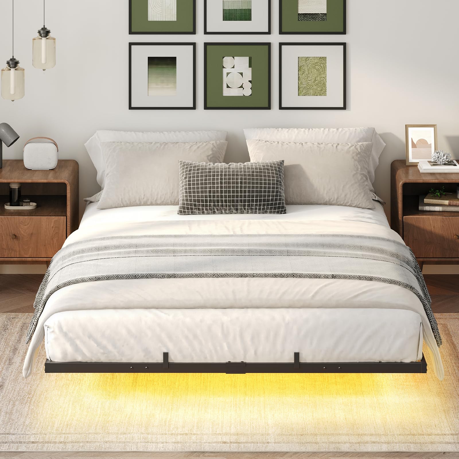 hoobro-bed-frames-lit-flottant-noir-140x190-led-usb image 5