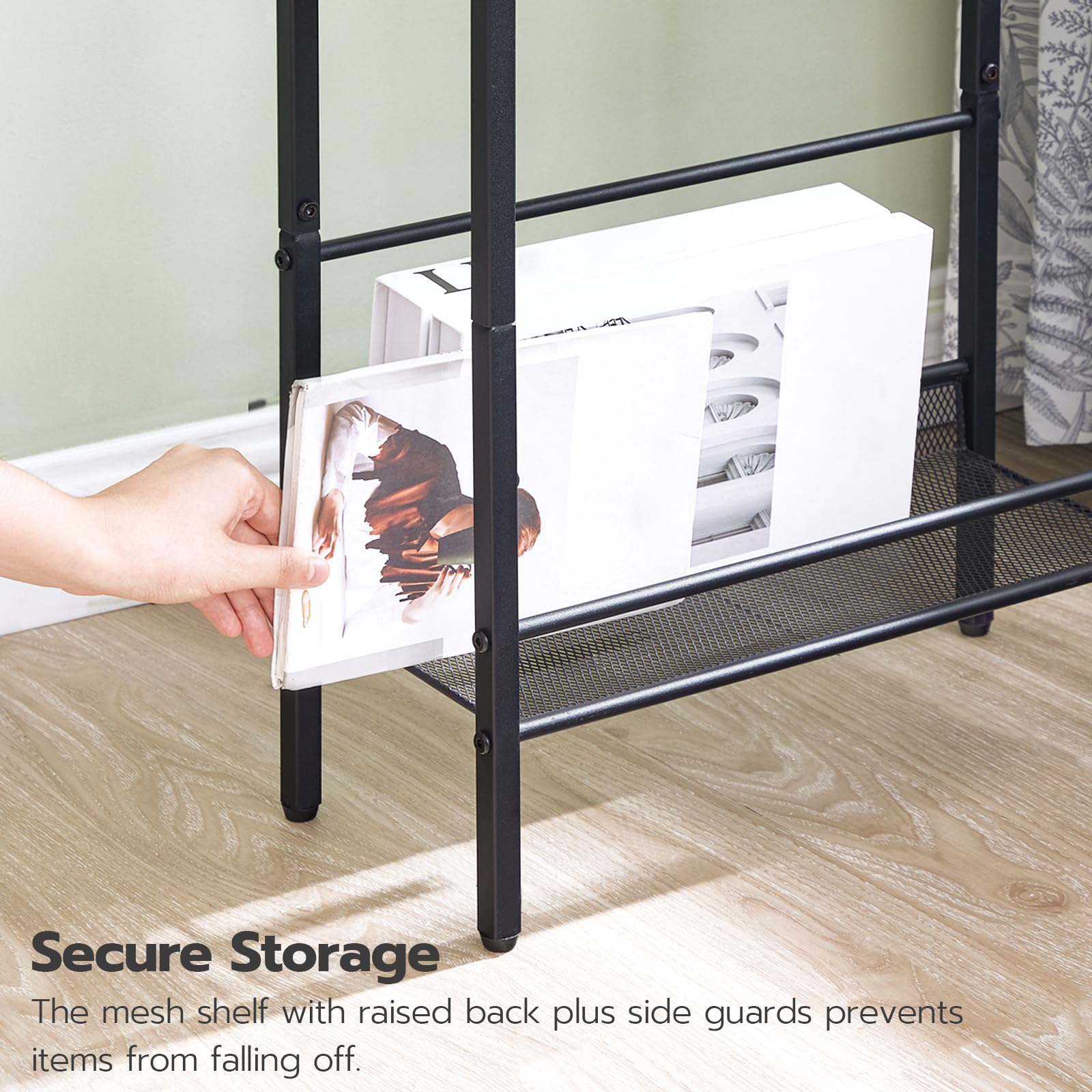 hoobro-side-tables-table-d-appoint-troite-noire-avec-station-charge image 6
