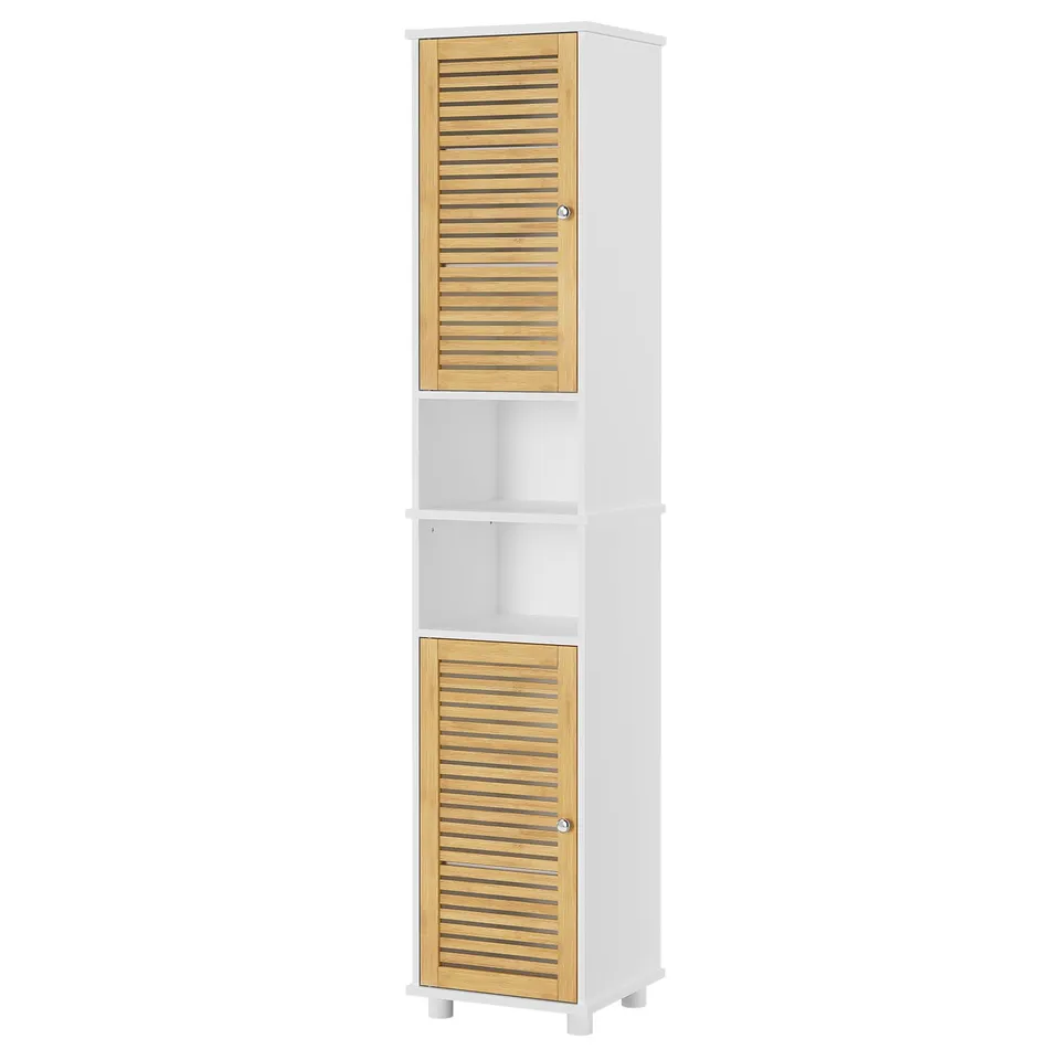 forabamb-colonne-salle-de-bain-190-cm-blanc-bambou-moderne image 1