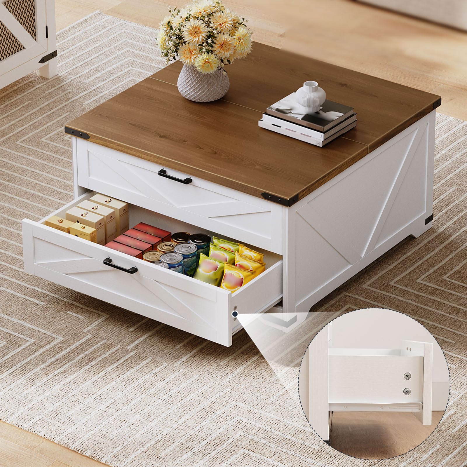 hoobro-coffee-tables-table-basse-relevable-blanche image 8