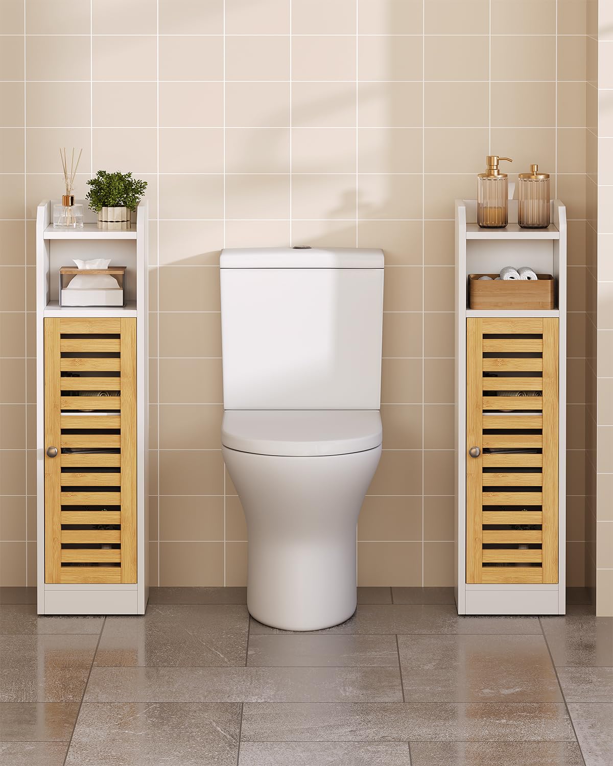 forabamb-armoires-hautes-colonne-20x20x80-cm-blanc-bambou image 7