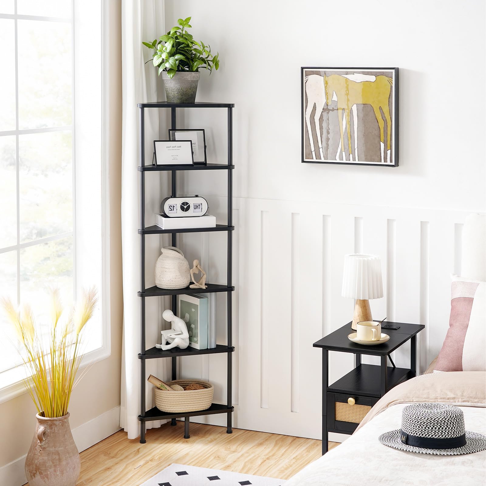 hoobro-bookshelves-tag-re-angle-6-niveaux-noir-industriel image 2