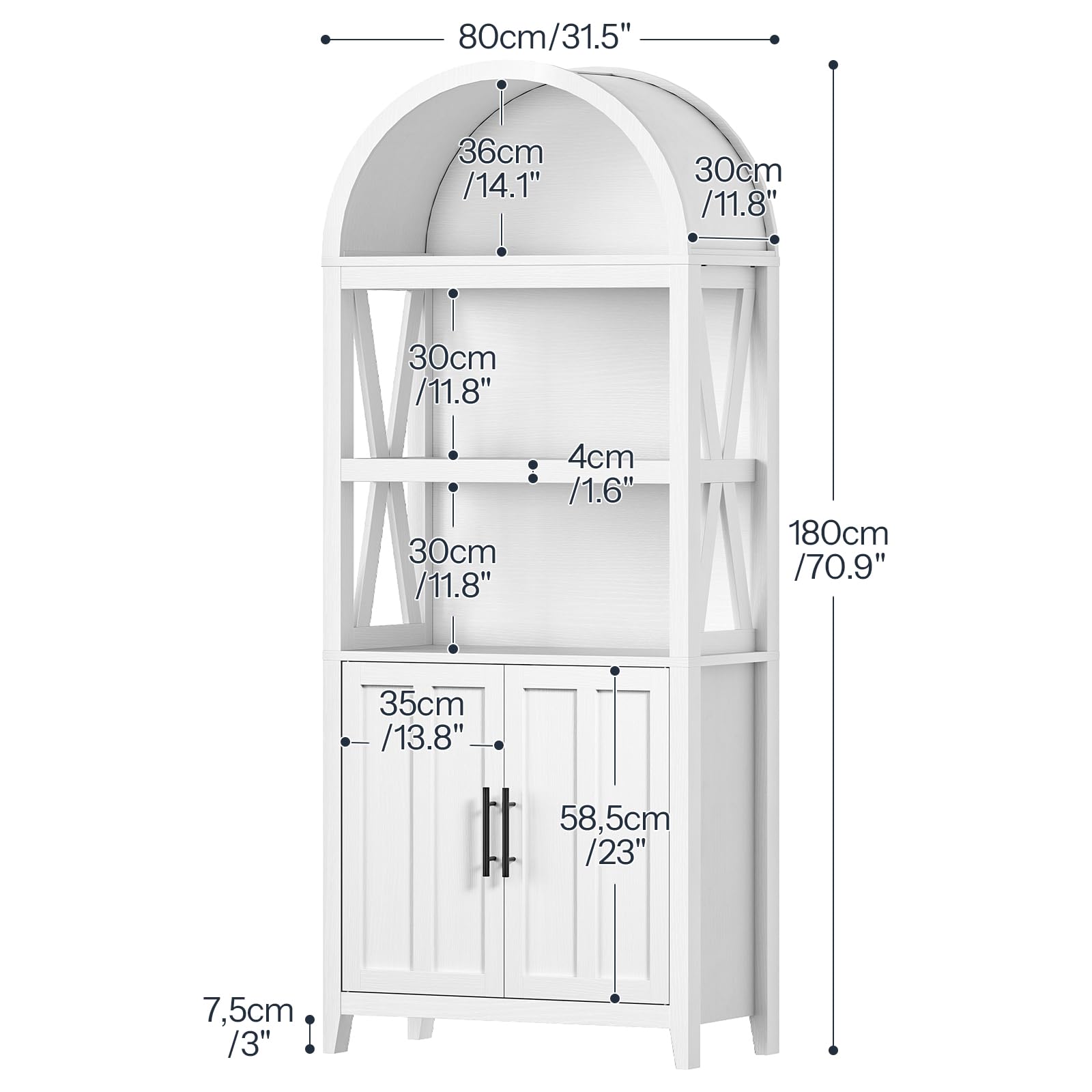 hoobro-bookshelves-biblioth-que-blanche-5-niveaux-arche image 3