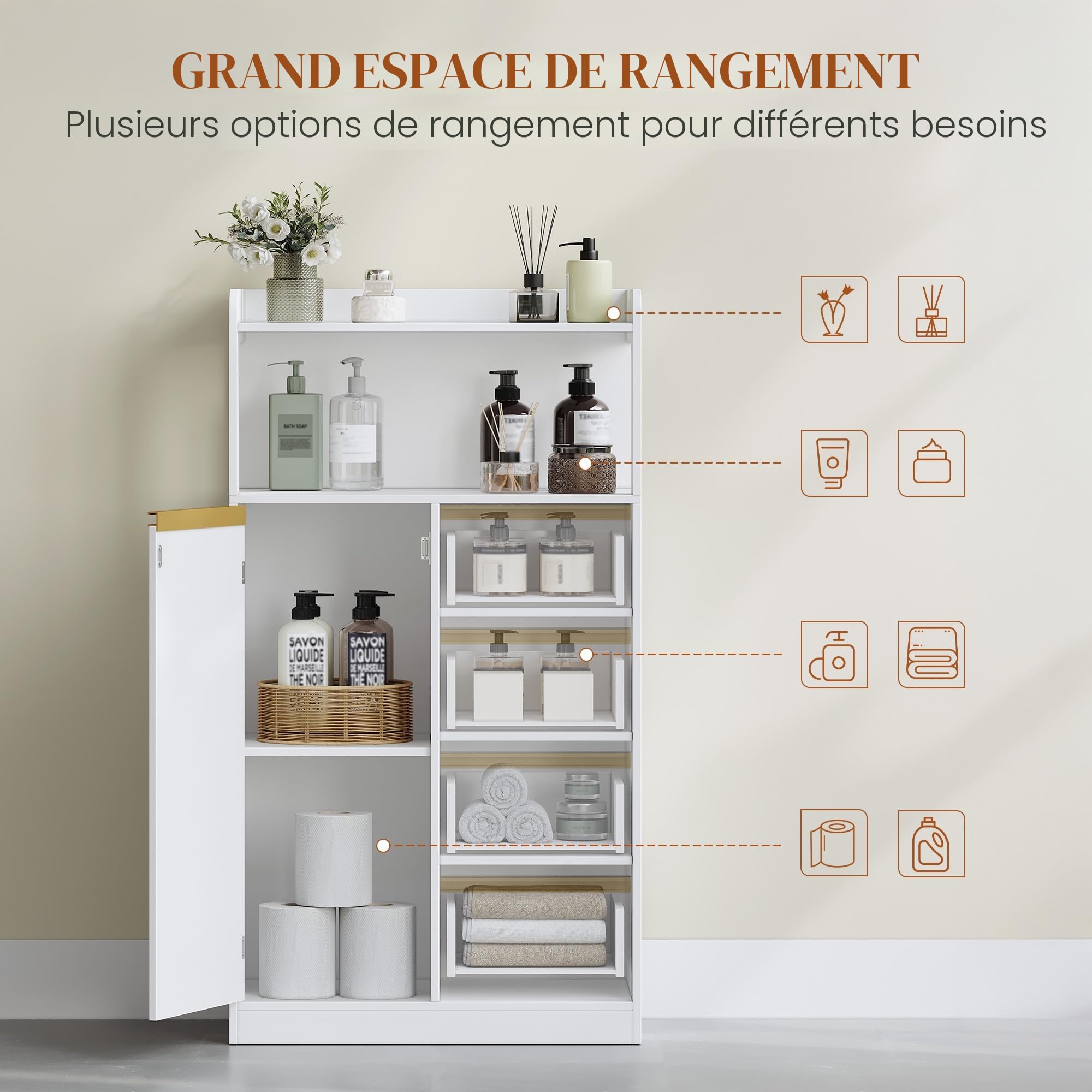 hexcelen-meubles-de-salle-de-bain-armoire-blanche-30x60x110-4-tiroirs image 6