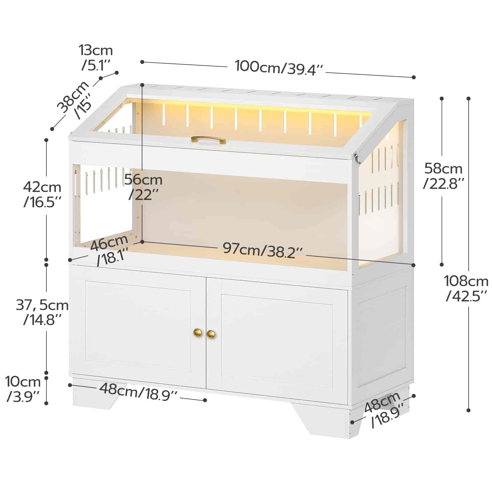 hoobro-cage-hamster-acrylique-grande-blanche-led-rangement image 4