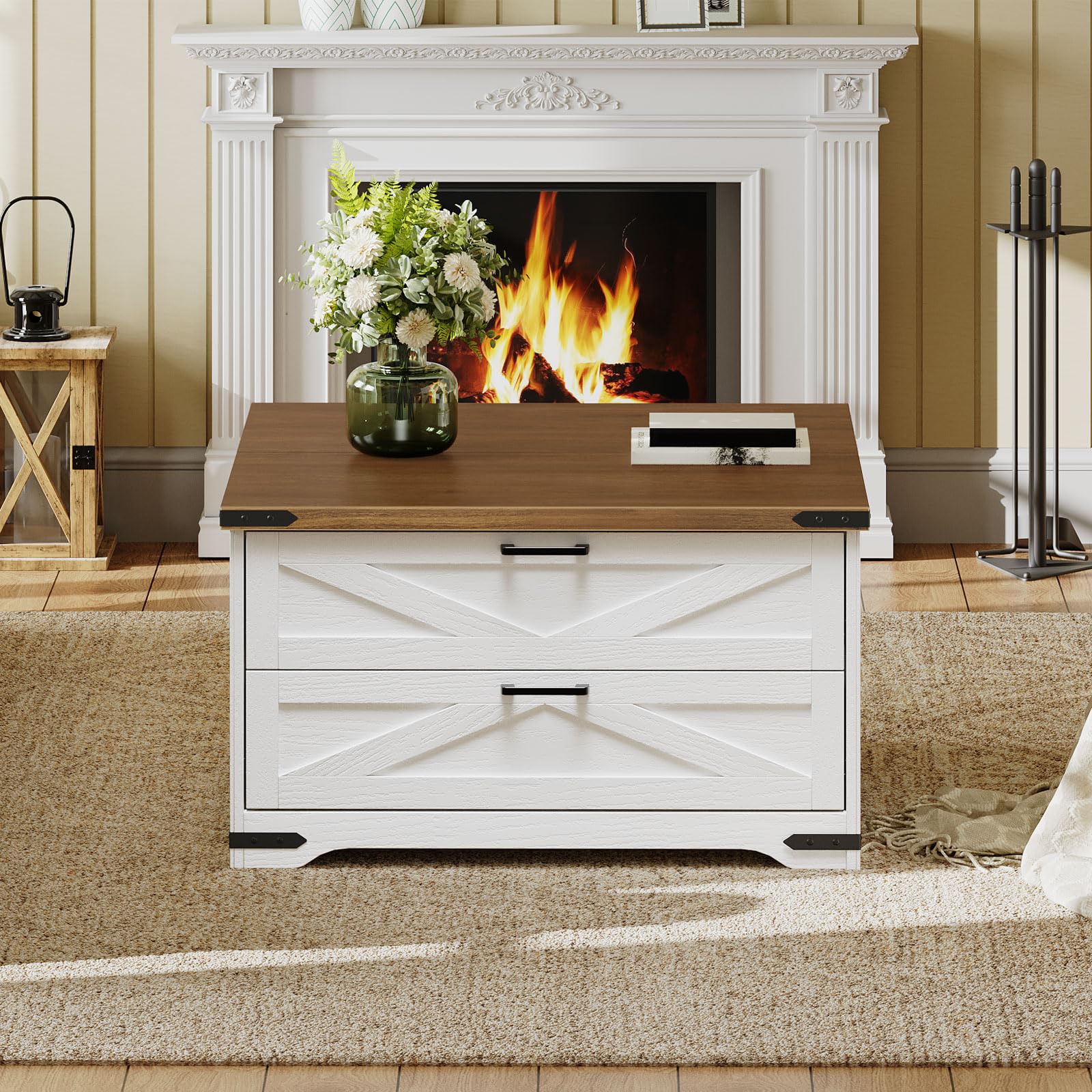 hoobro-coffee-tables-table-basse-relevable-blanche image 5