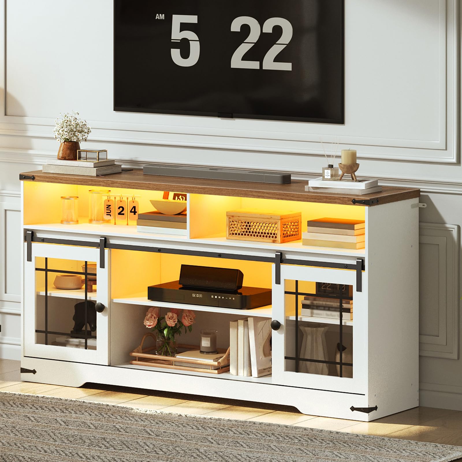 hoobro-tv-stands-meuble-tv-70-pouces-blanc-led image 6