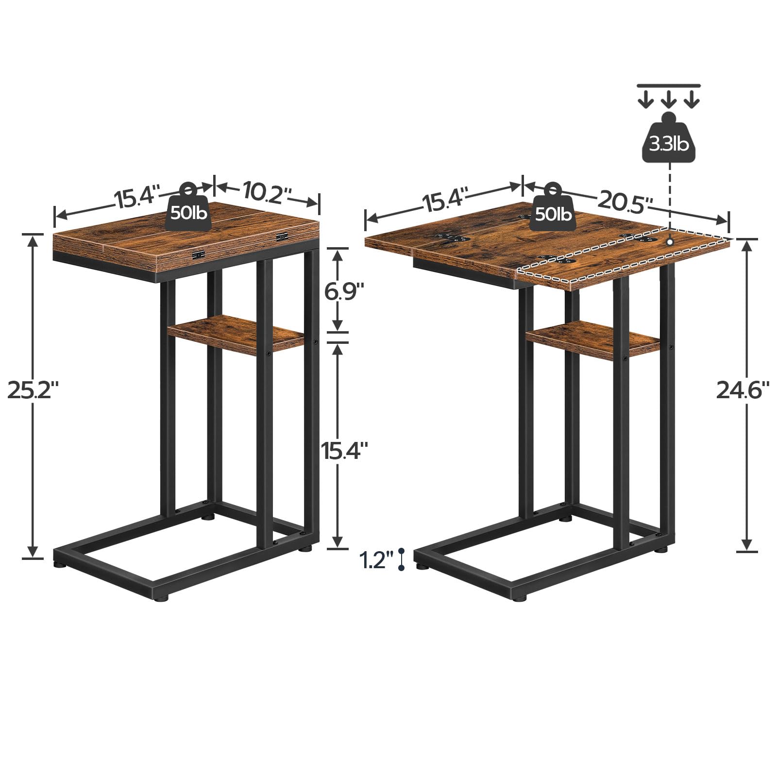 hoobro-bf29sf01-table-d-appoint-en-c-pliable-marron image 3