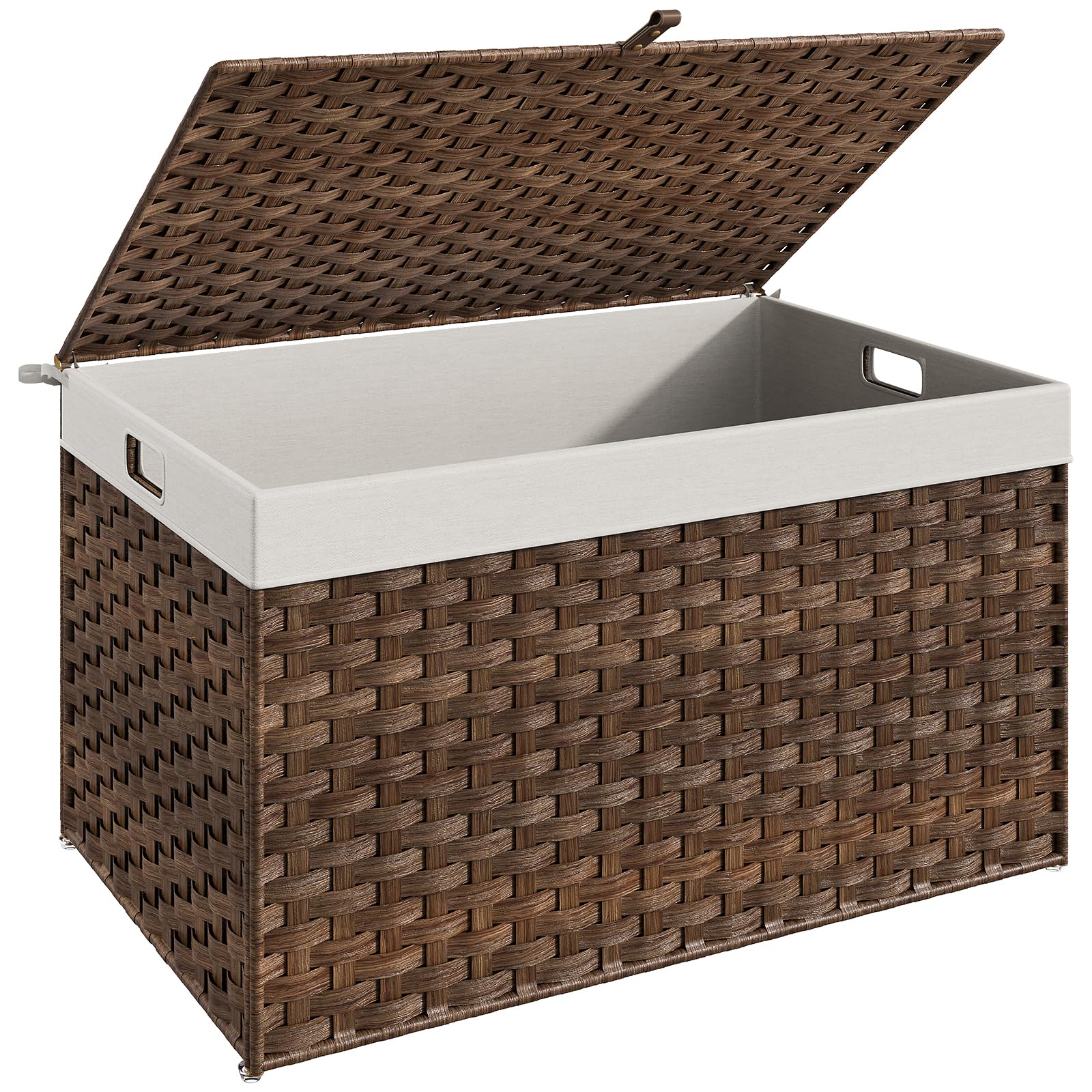 hoobro-panier-linge-160l-marron-couvercle-poign-es image 3