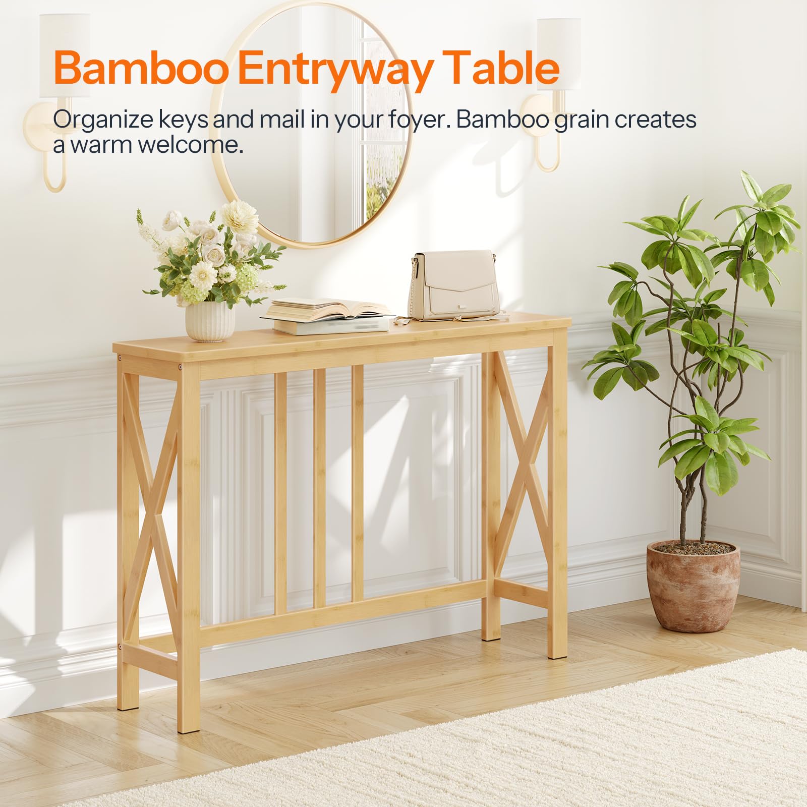 hoobro-console-table-console-bambou-troit-naturel image 2