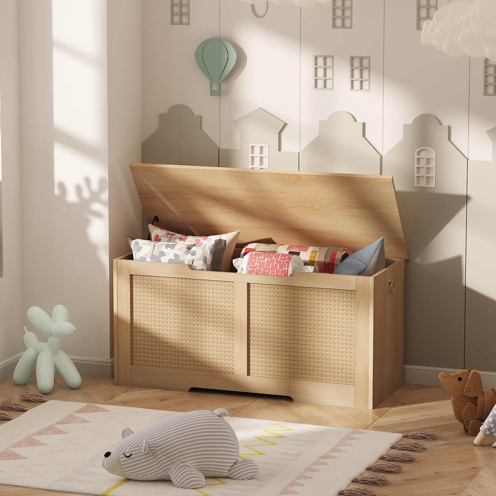 hoobro-banc-coffre-rotin-100-cm-naturel image 2